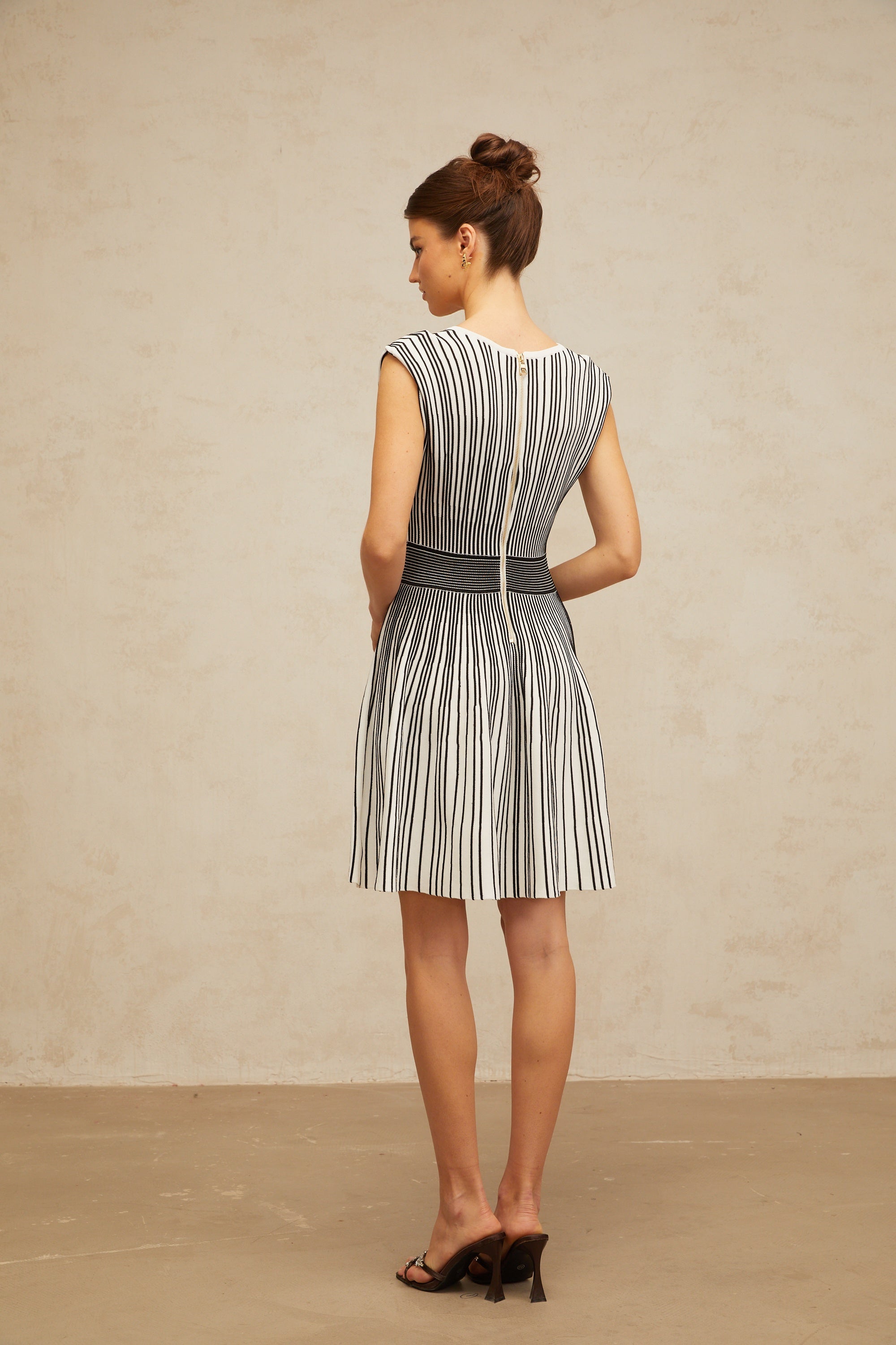 Joëlle contrast-color vertical-striped knit mini dress