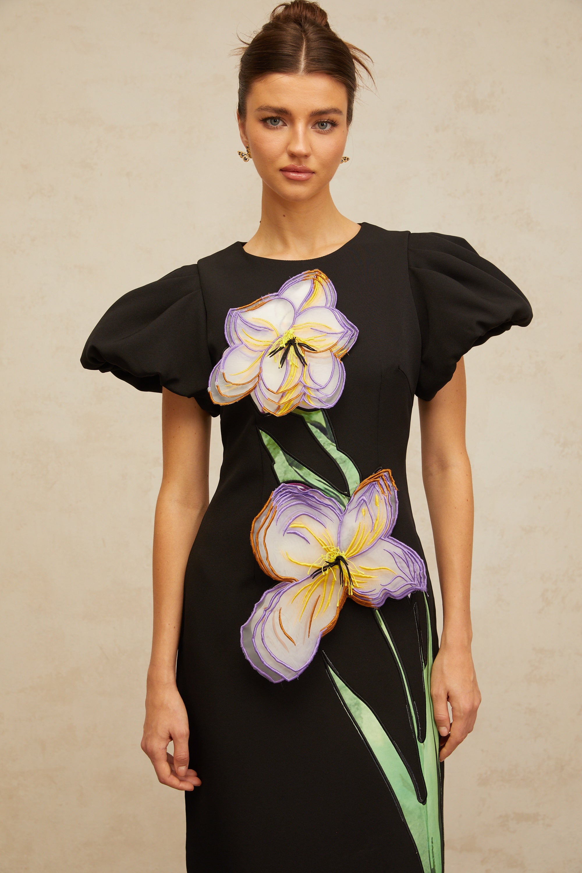 Irène sequined floral-embroidered midi dress in Black (Final Sale-US Only)
