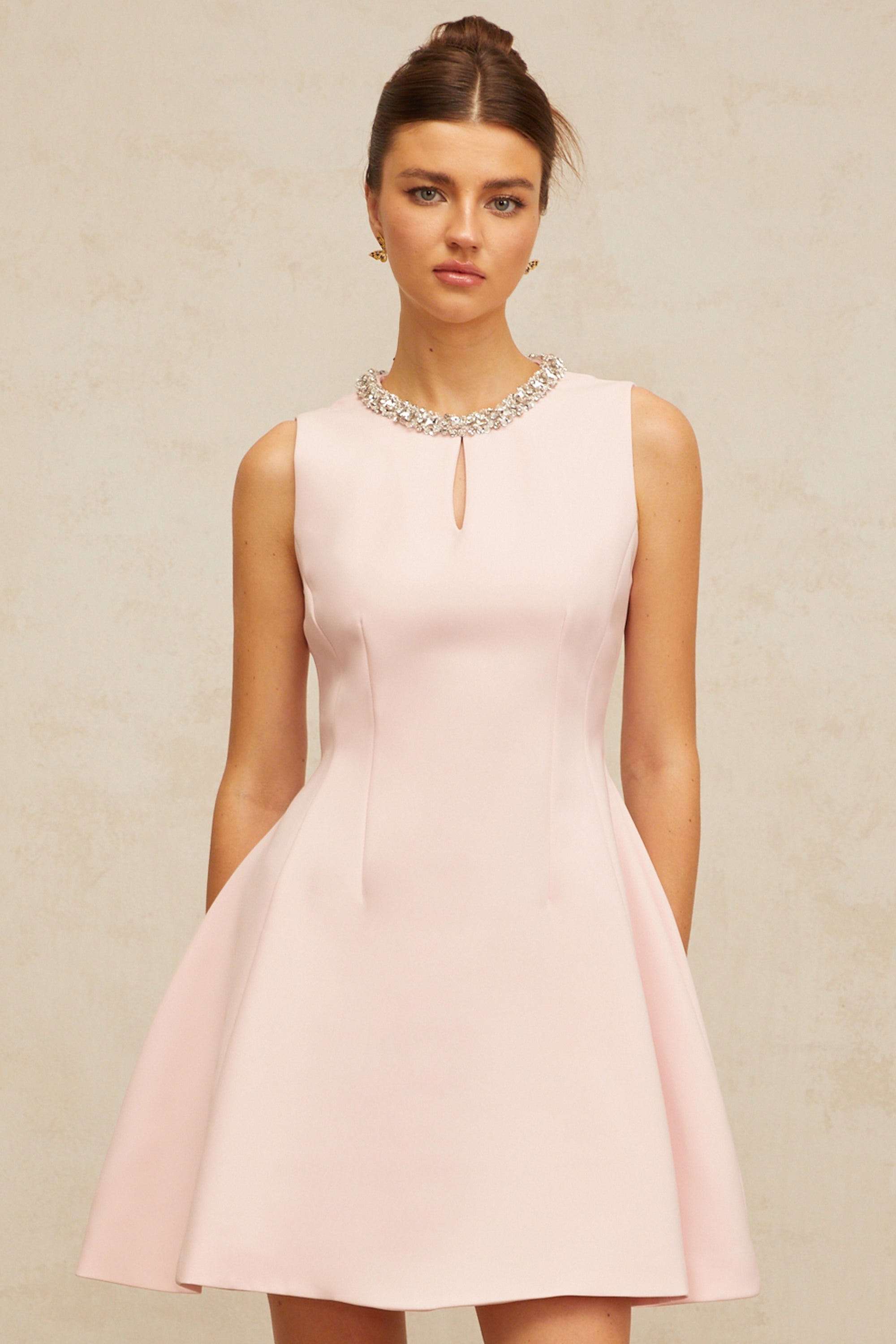 Clothilde pink sequined puff mini dress (Final Sale)