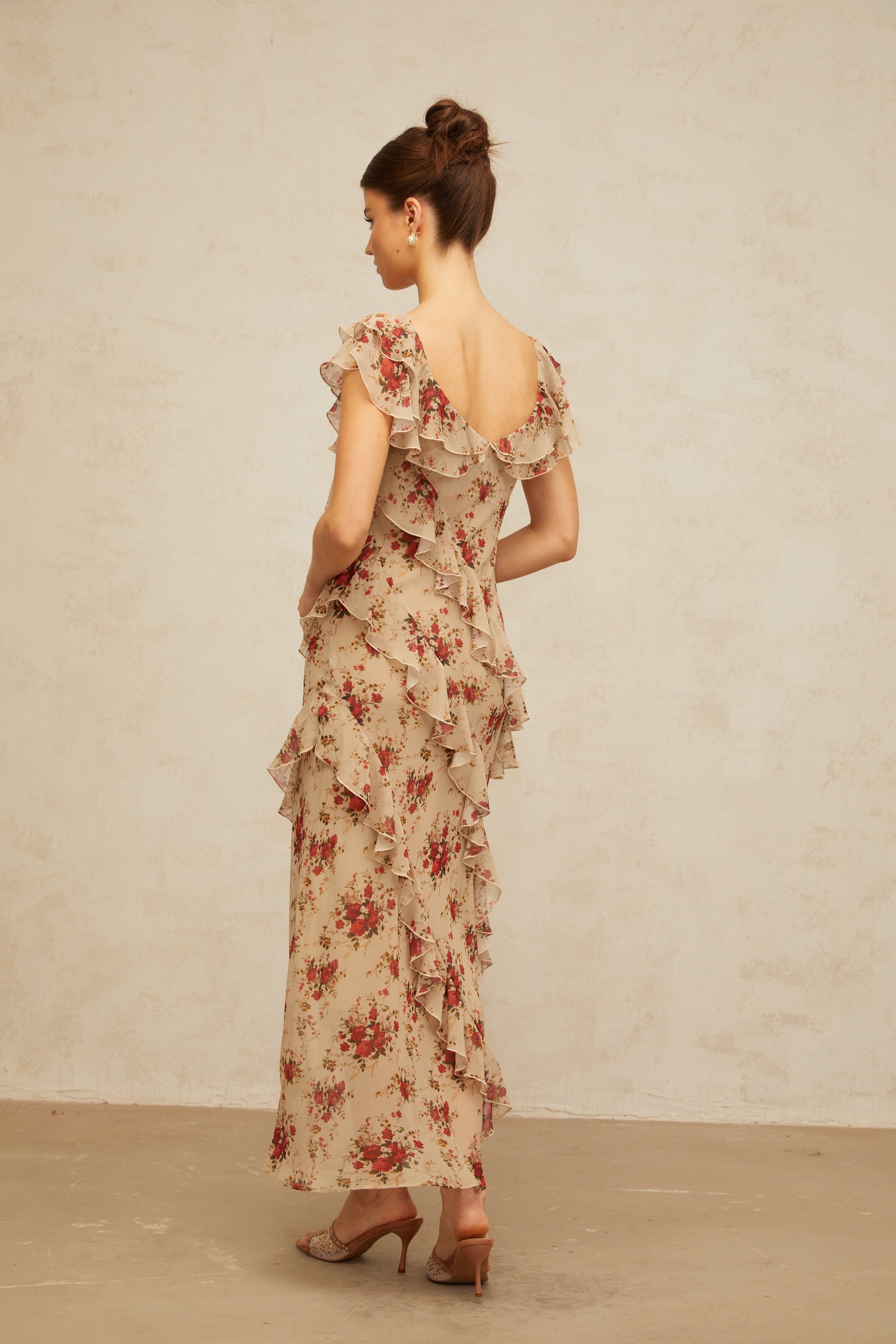 Déotille ruffled floral-print flared maxi dress