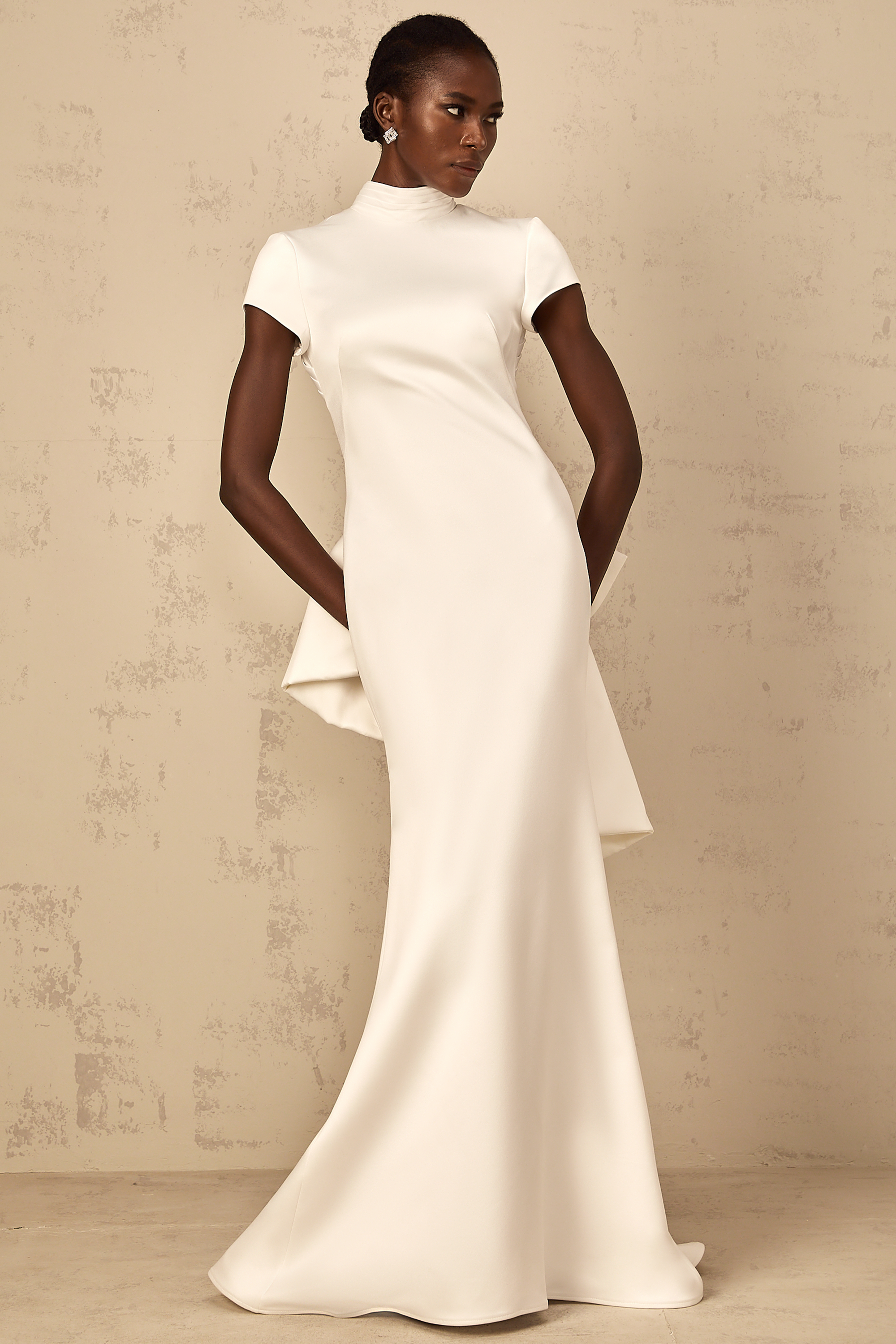 Camille White Statement Bow Mermaid Maxi Dress (Final Sale-US Only)