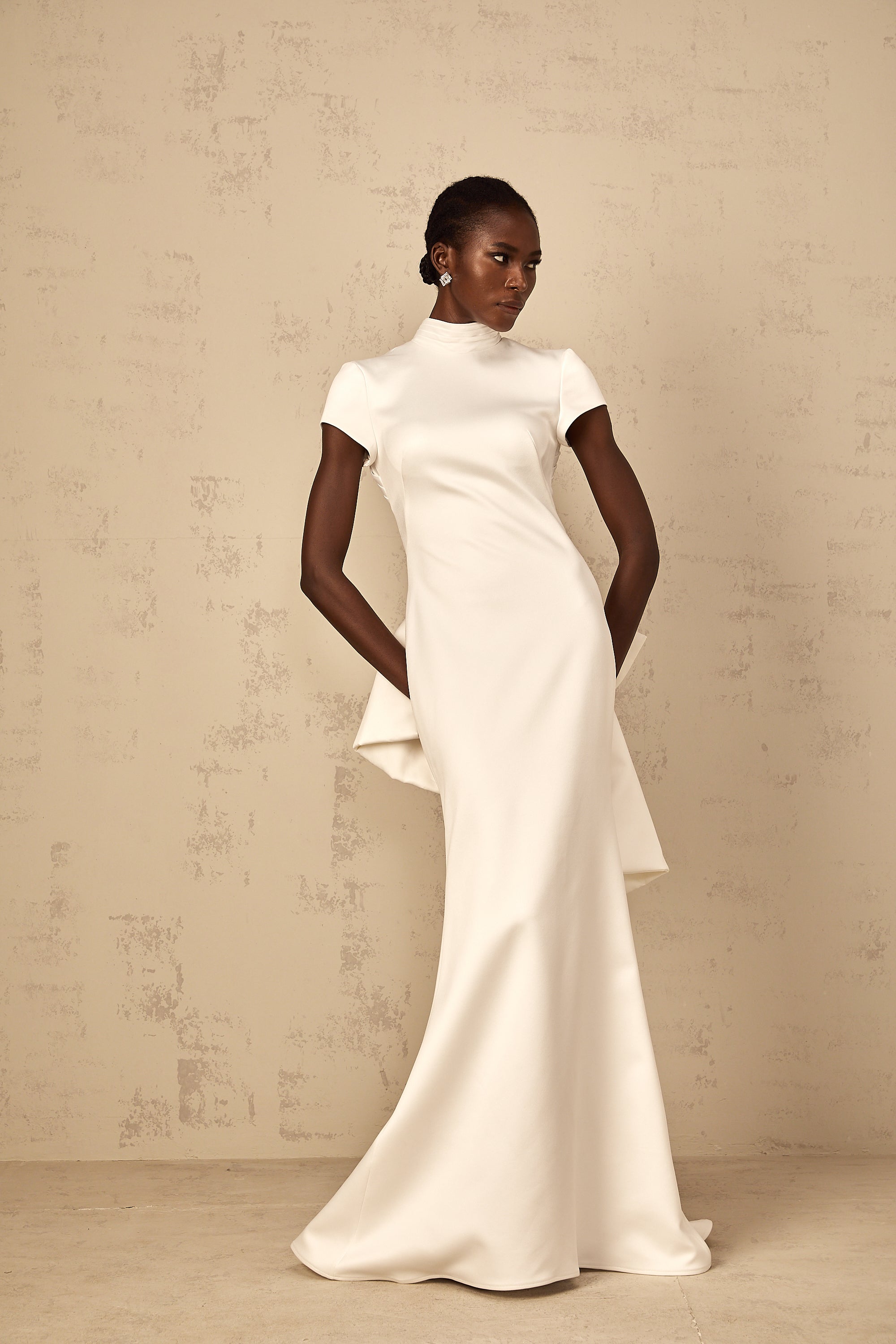Camille White Statement Bow Mermaid Maxi Dress (Final Sale-US Only)