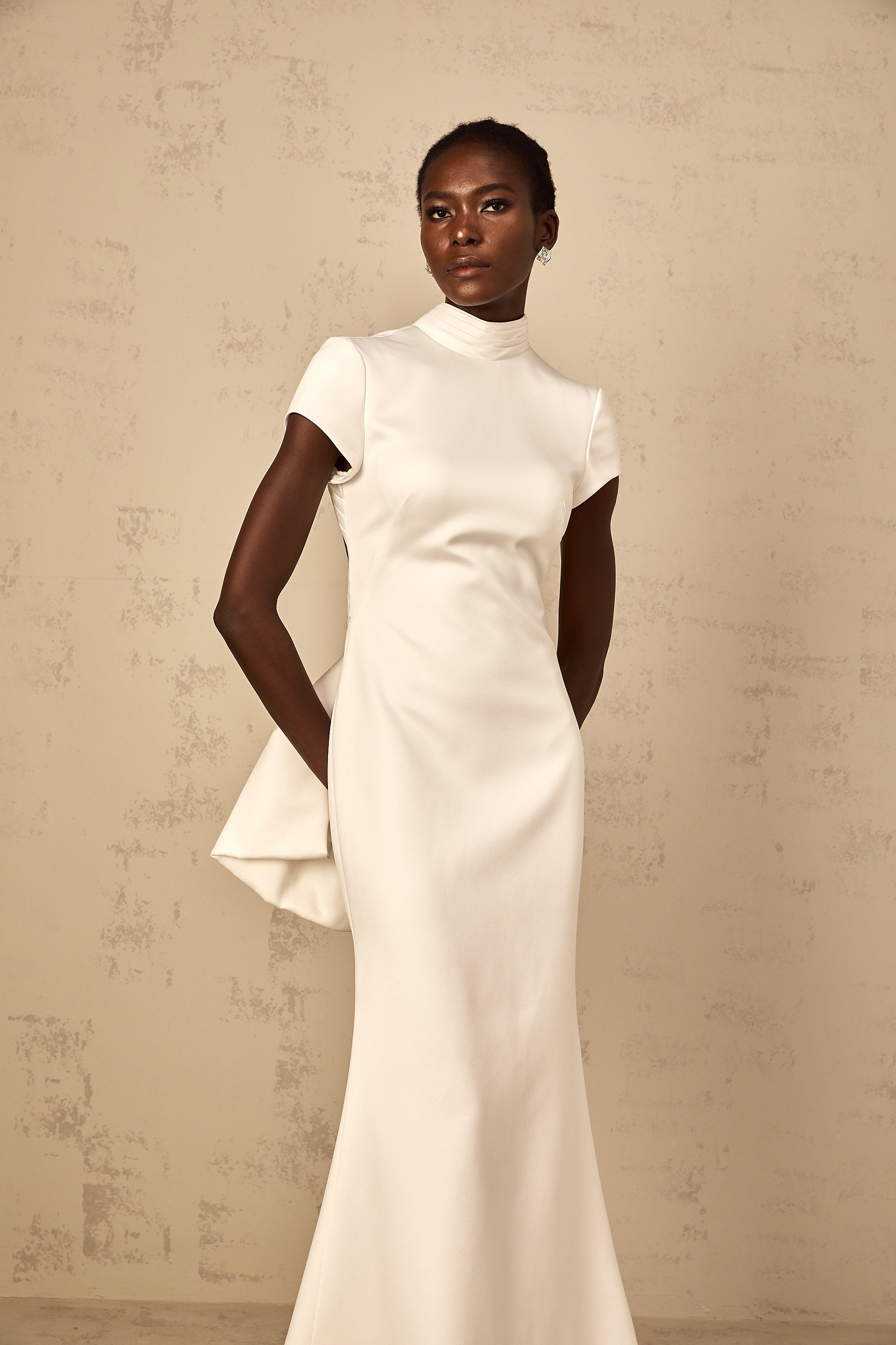 Camille White Statement Bow Mermaid Maxi Dress (Final Sale-US Only)