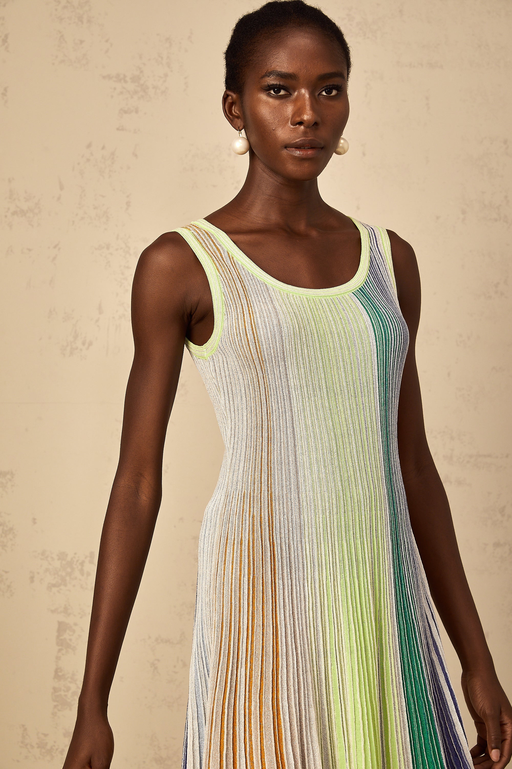Amaryllis Green Sequin Striped Knit Mini Dress (Final Sale-US Only)