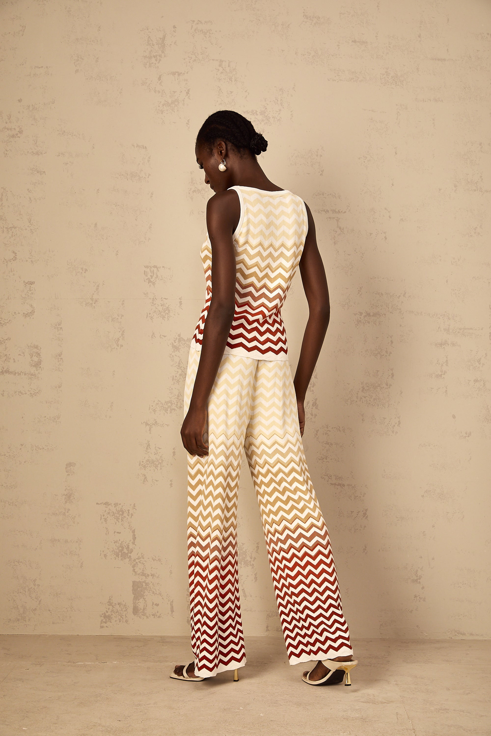 Isabelle Yellow Zigzag Knit Matching Set