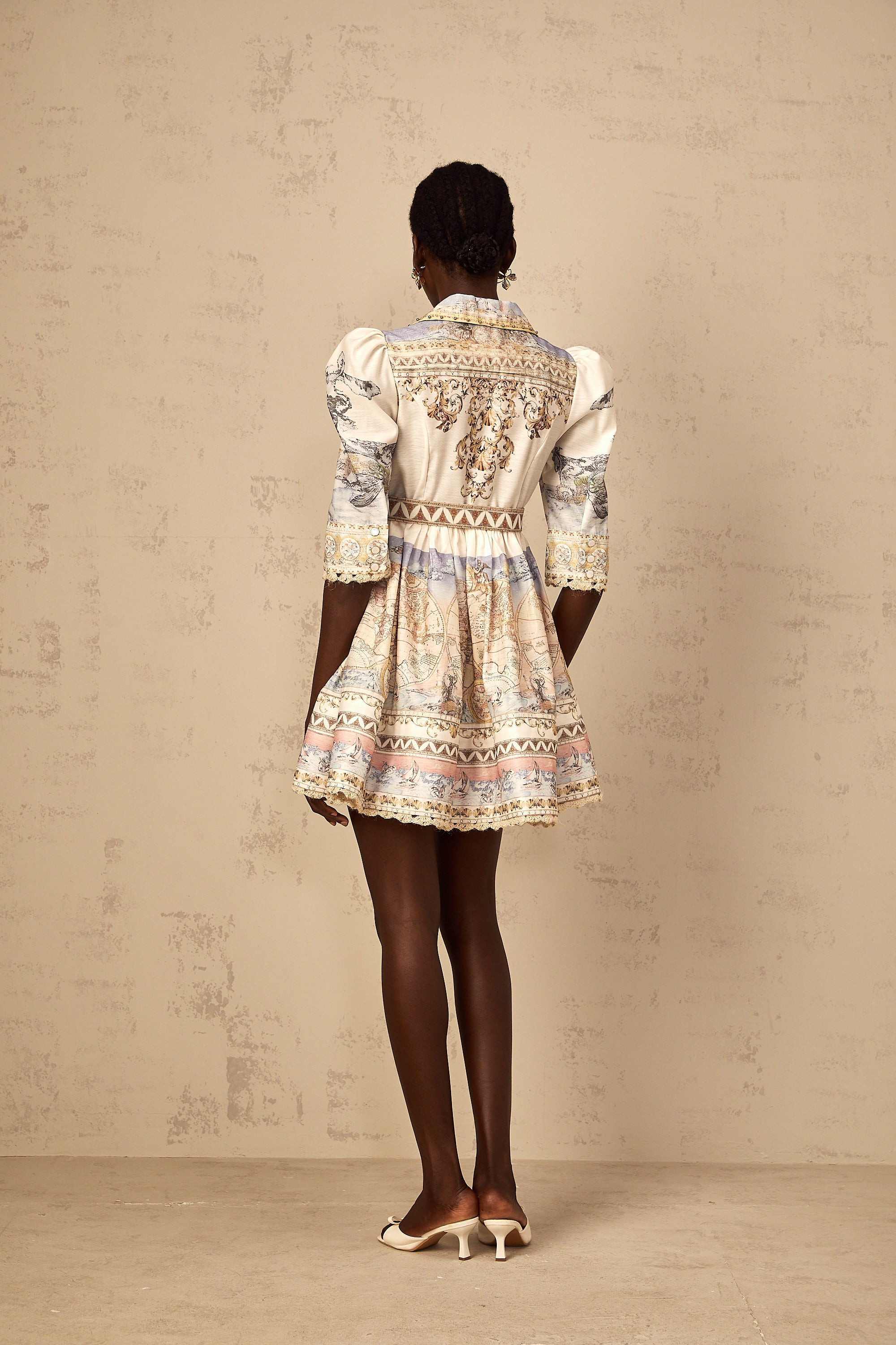 Joséphine Classic Belted V-Neck Mini Dress