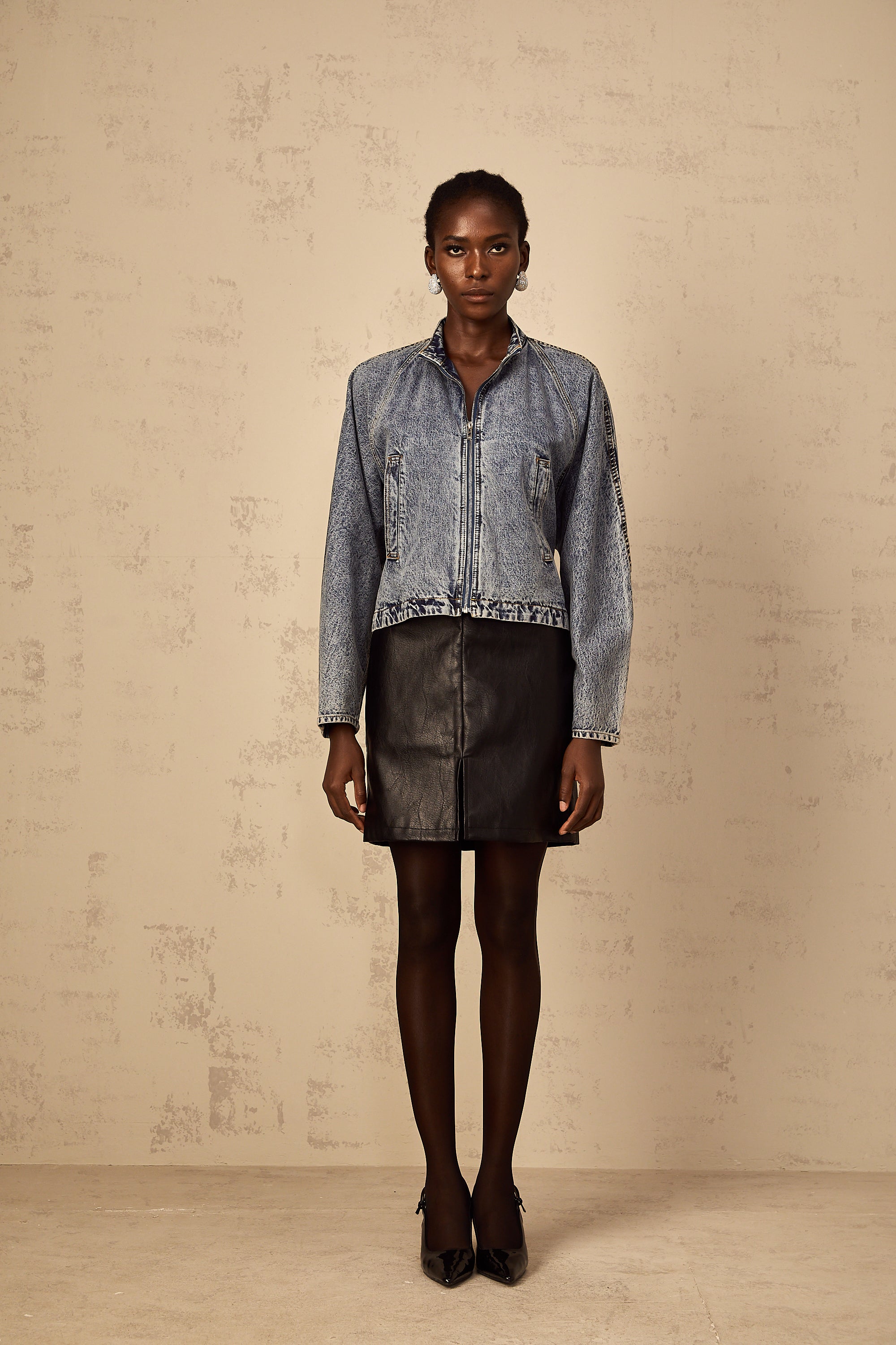 Isidore blue whiskering denim jacket
