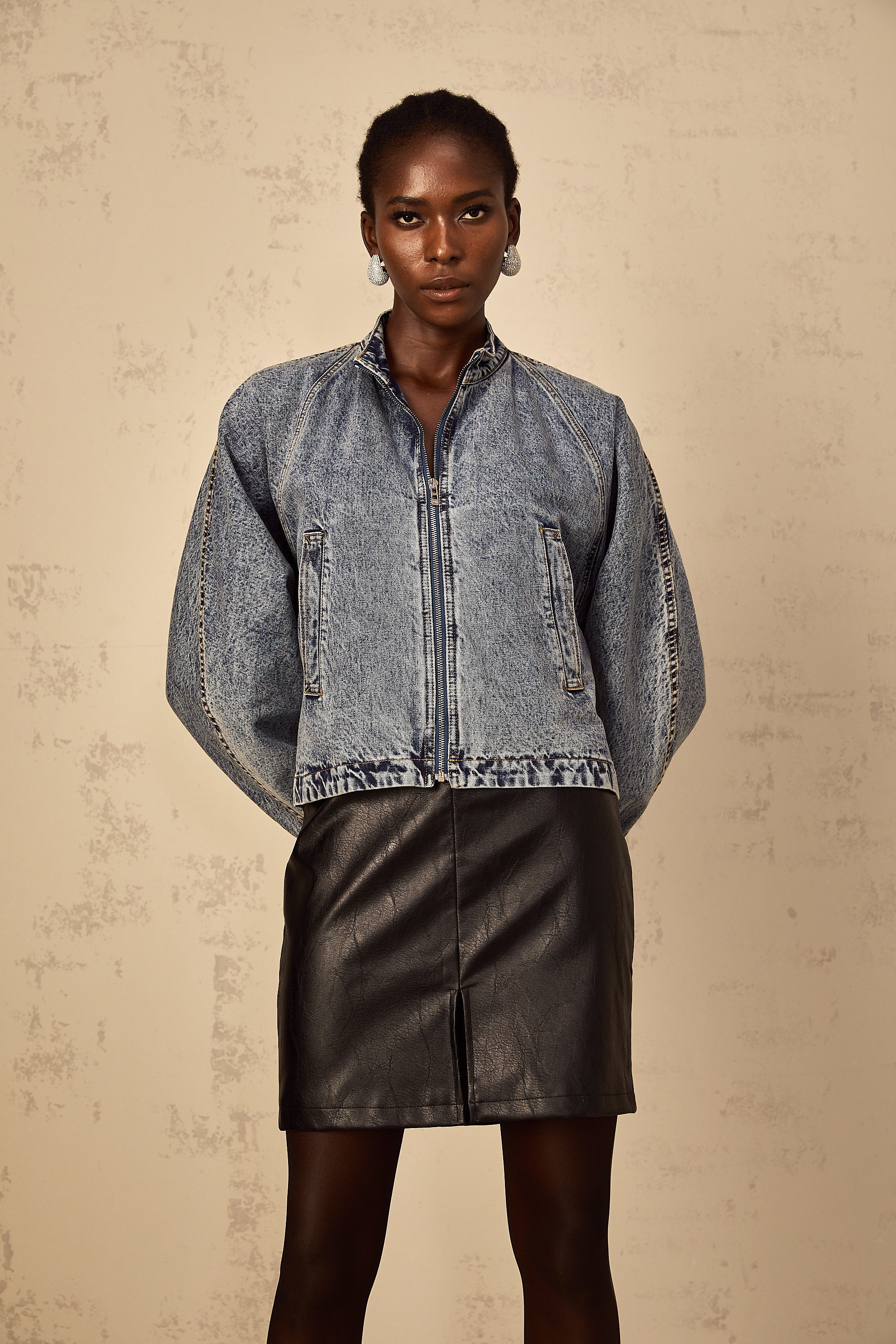 Isidore blue whiskering denim jacket