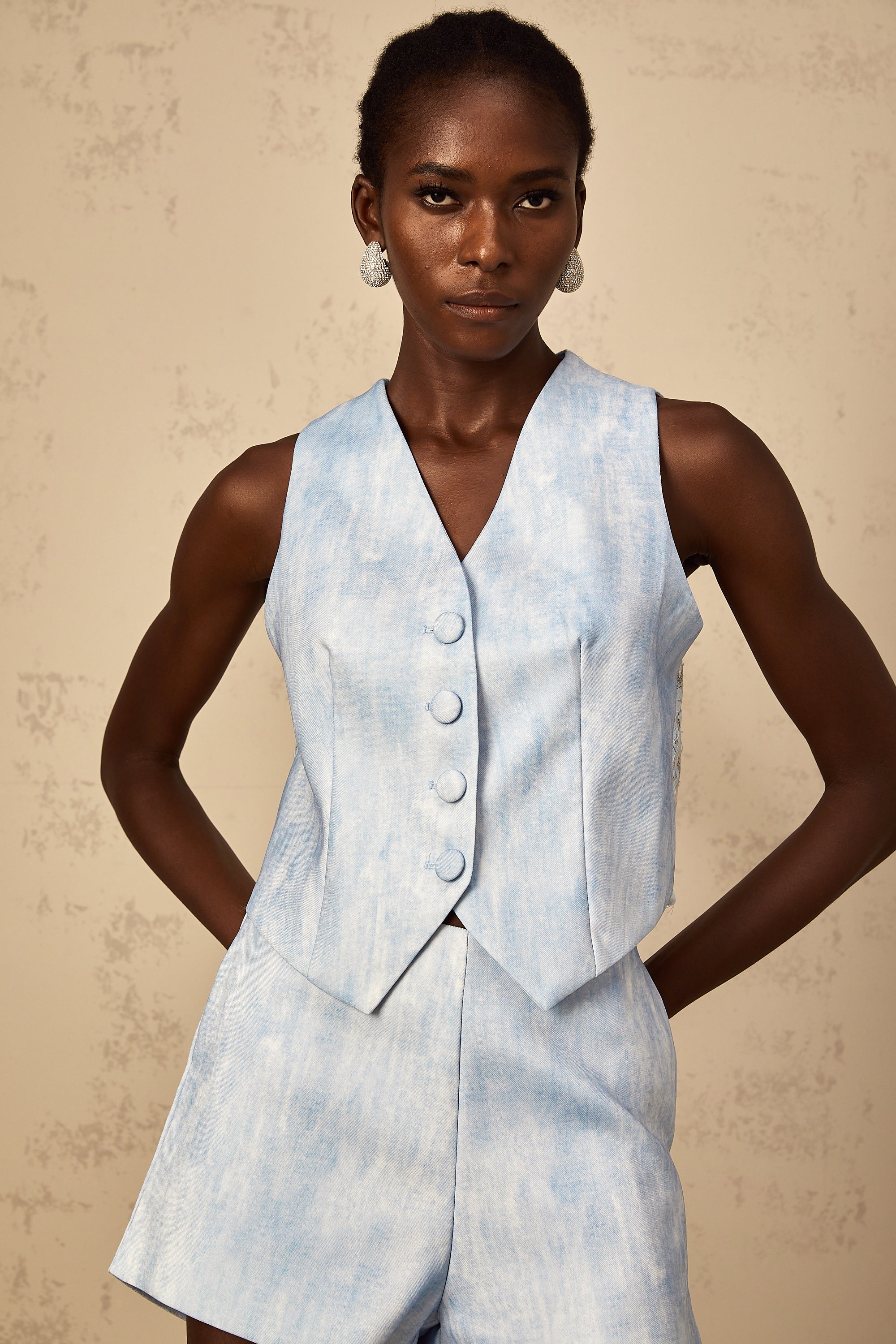 Abbie Light Blue Faded Effect Matching Set (Final Sale)