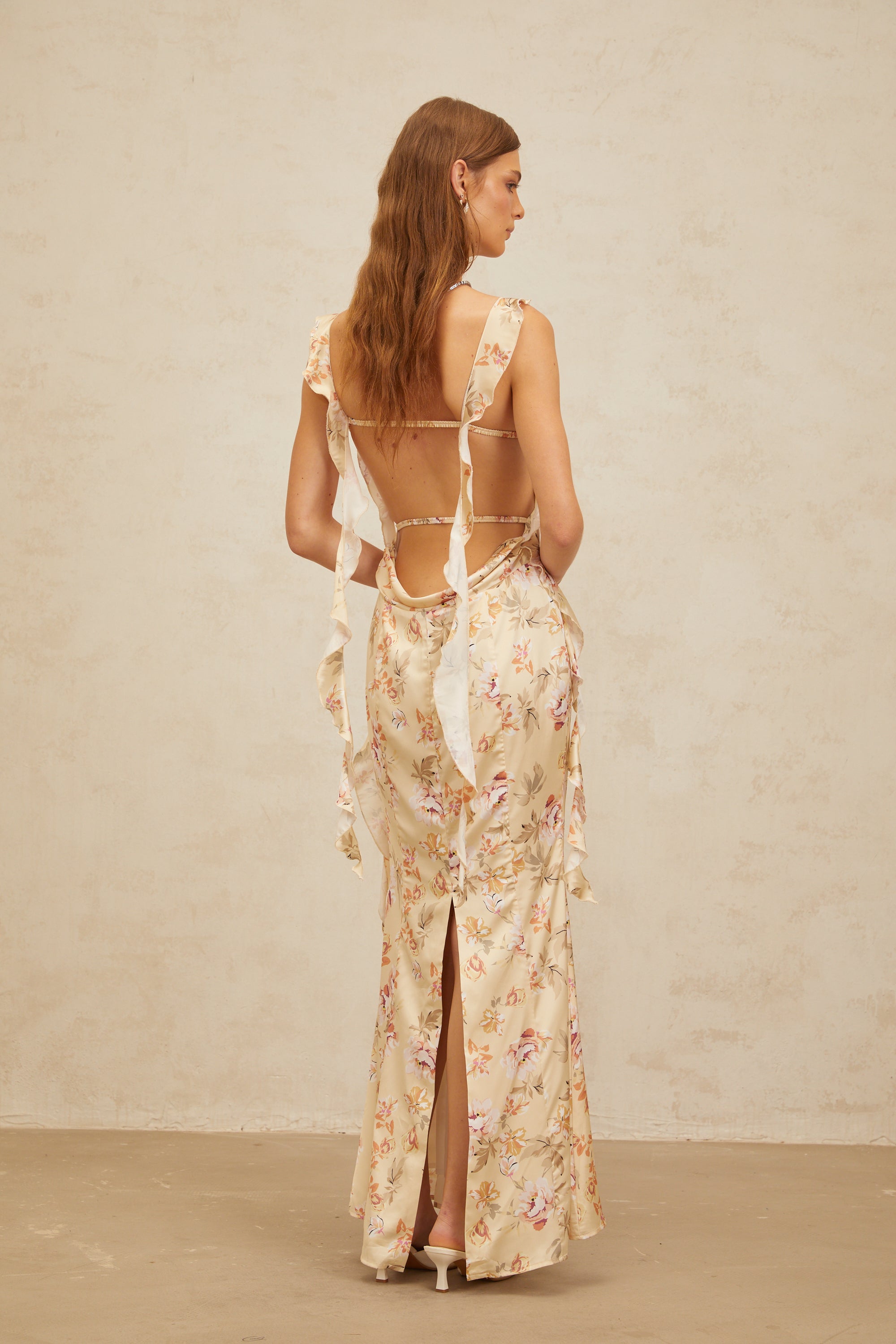 Alizée Yellow Floral Print Mermaid Maxi Dress (Final Sale-US Only)