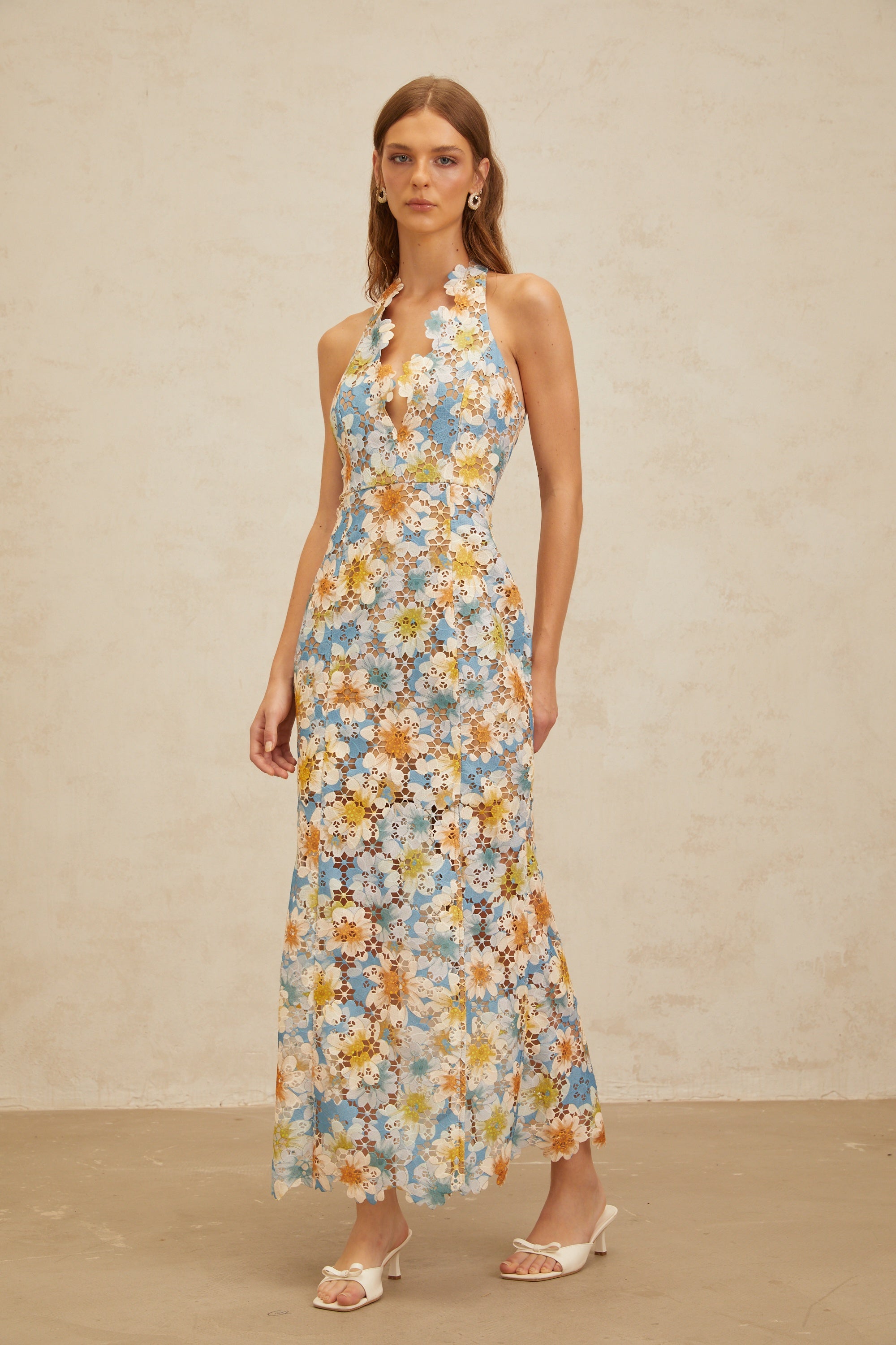 Zoé Blue Garden Party Floral Maxi Dress (Final Sale)