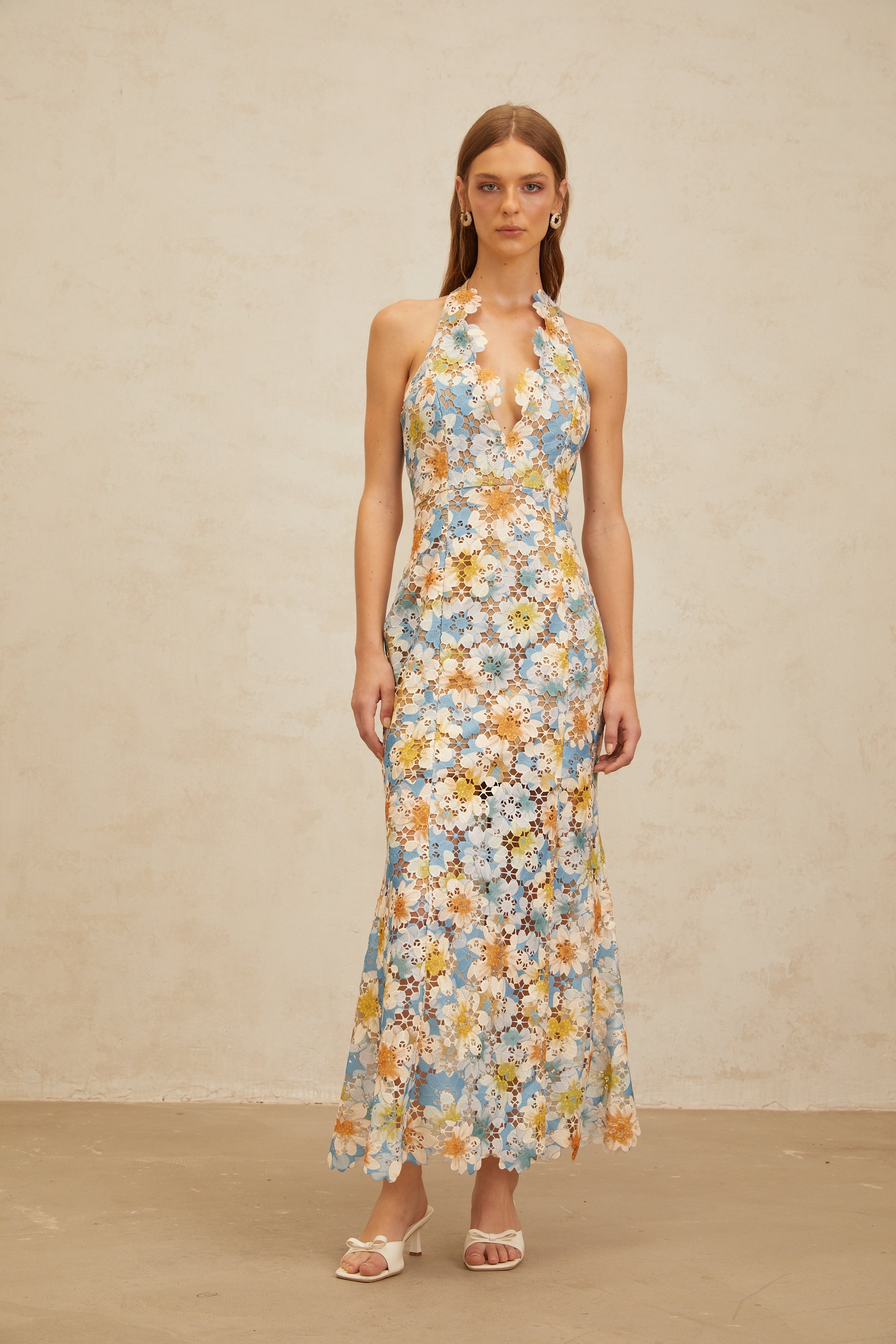Zoé Blue Garden Party Floral Maxi Dress (Final Sale)