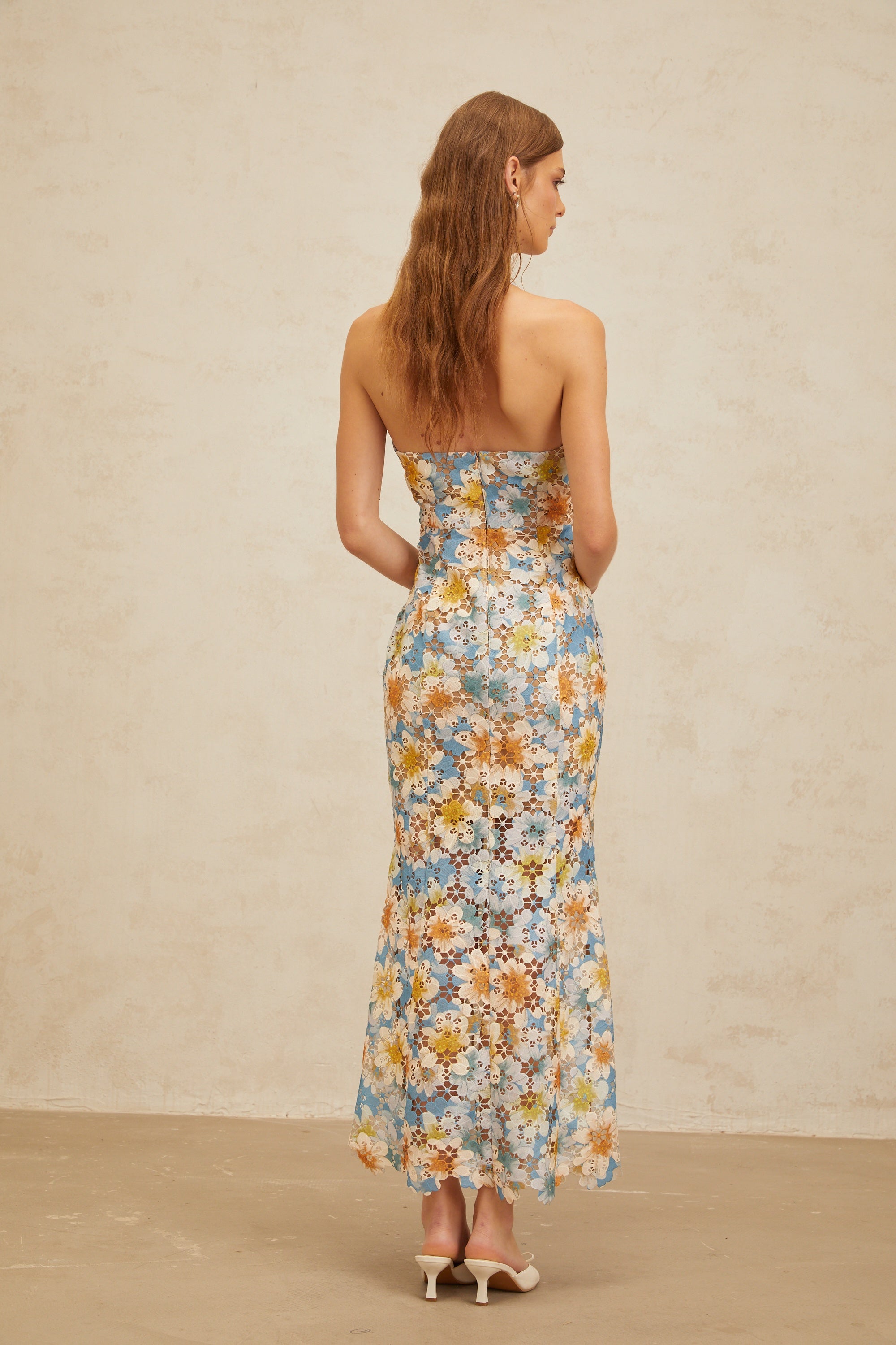 Zoé Blue Garden Party Floral Maxi Dress (Final Sale)