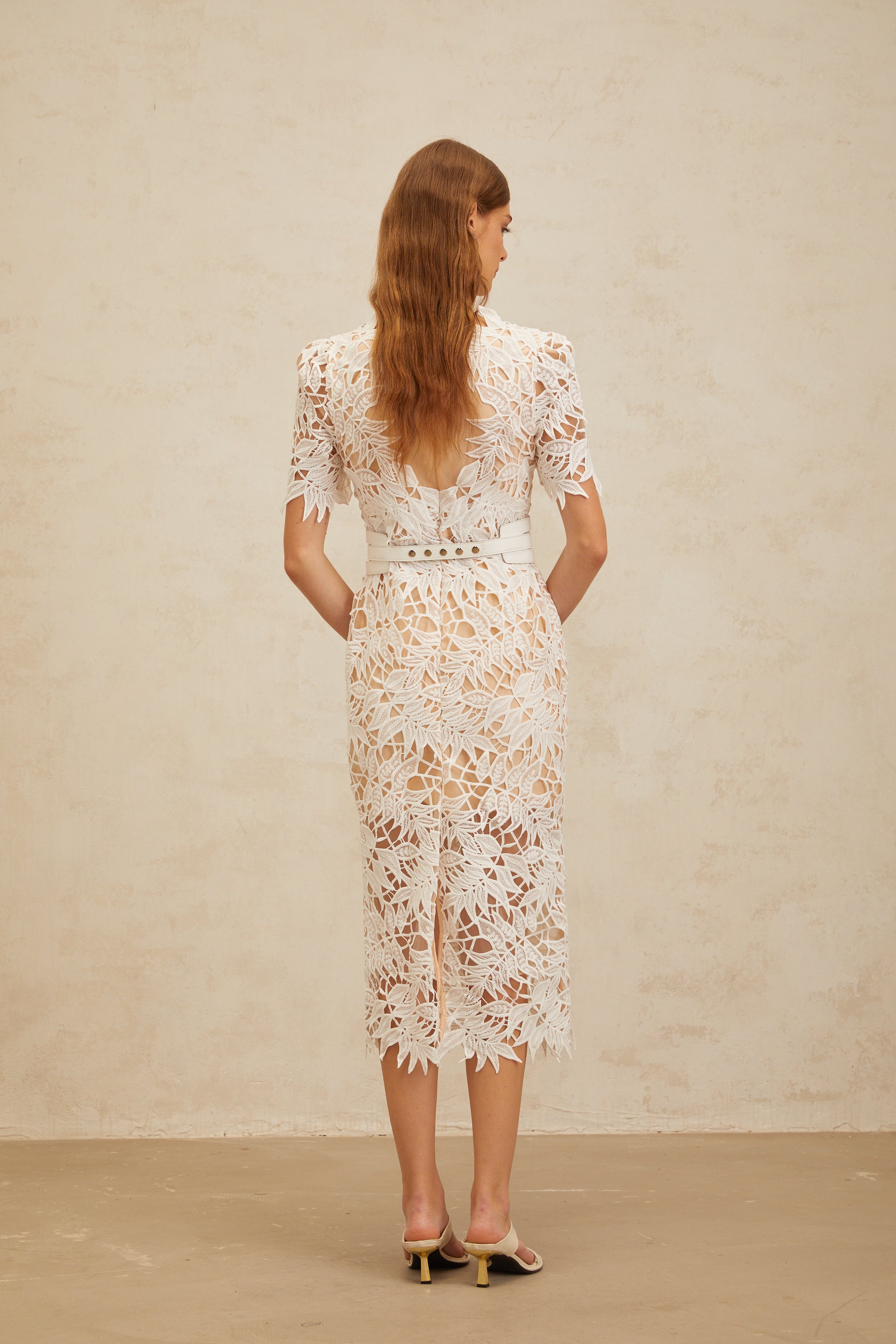 Chloé White Glamorous Corded Lace Midi Dress (Final Sale-US Only)