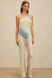Amaryllis Green Sequin Striped Knit Matching Set
