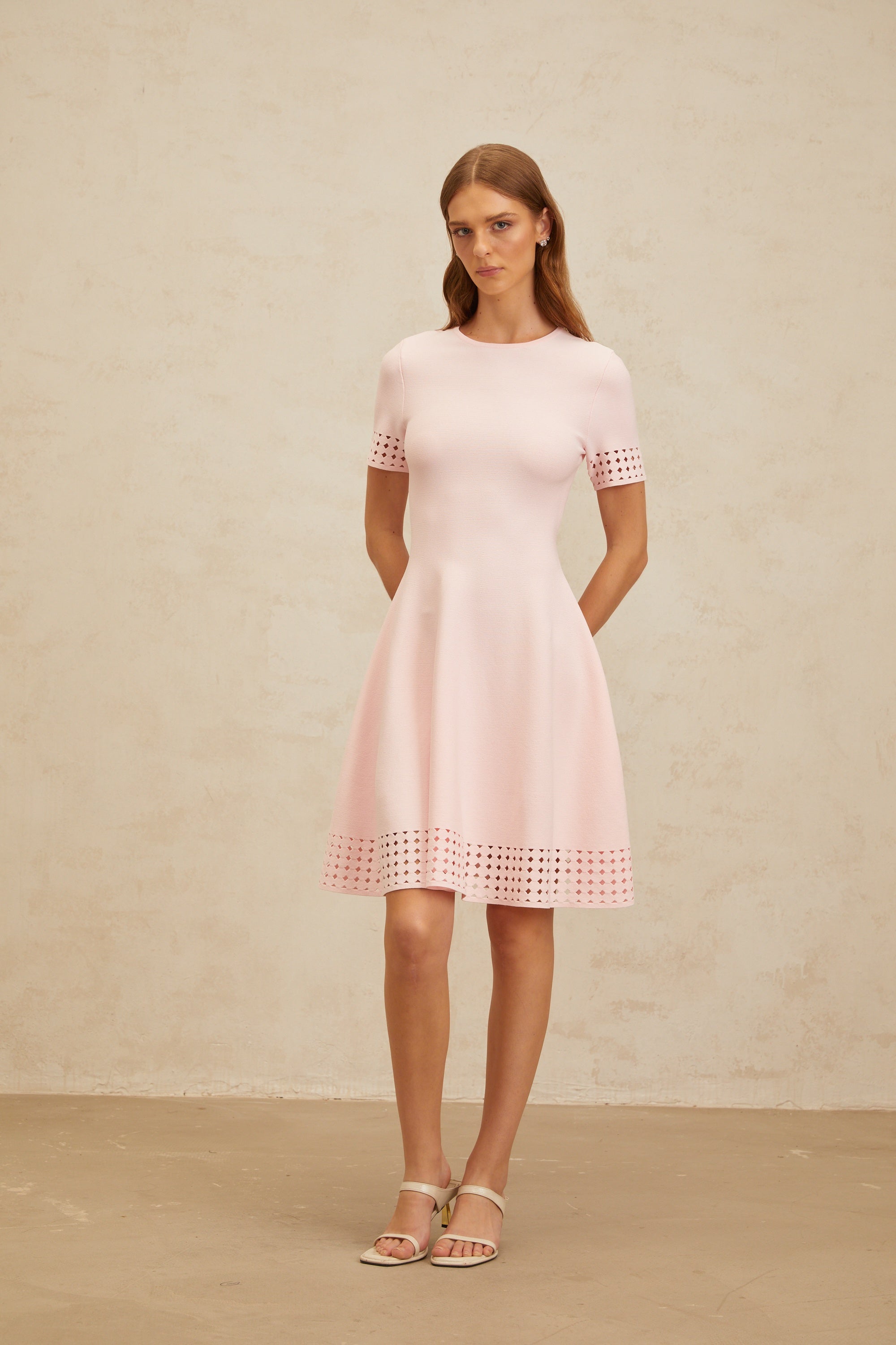 Isidore Pink Cut-Out Detail Knit Mini Dress