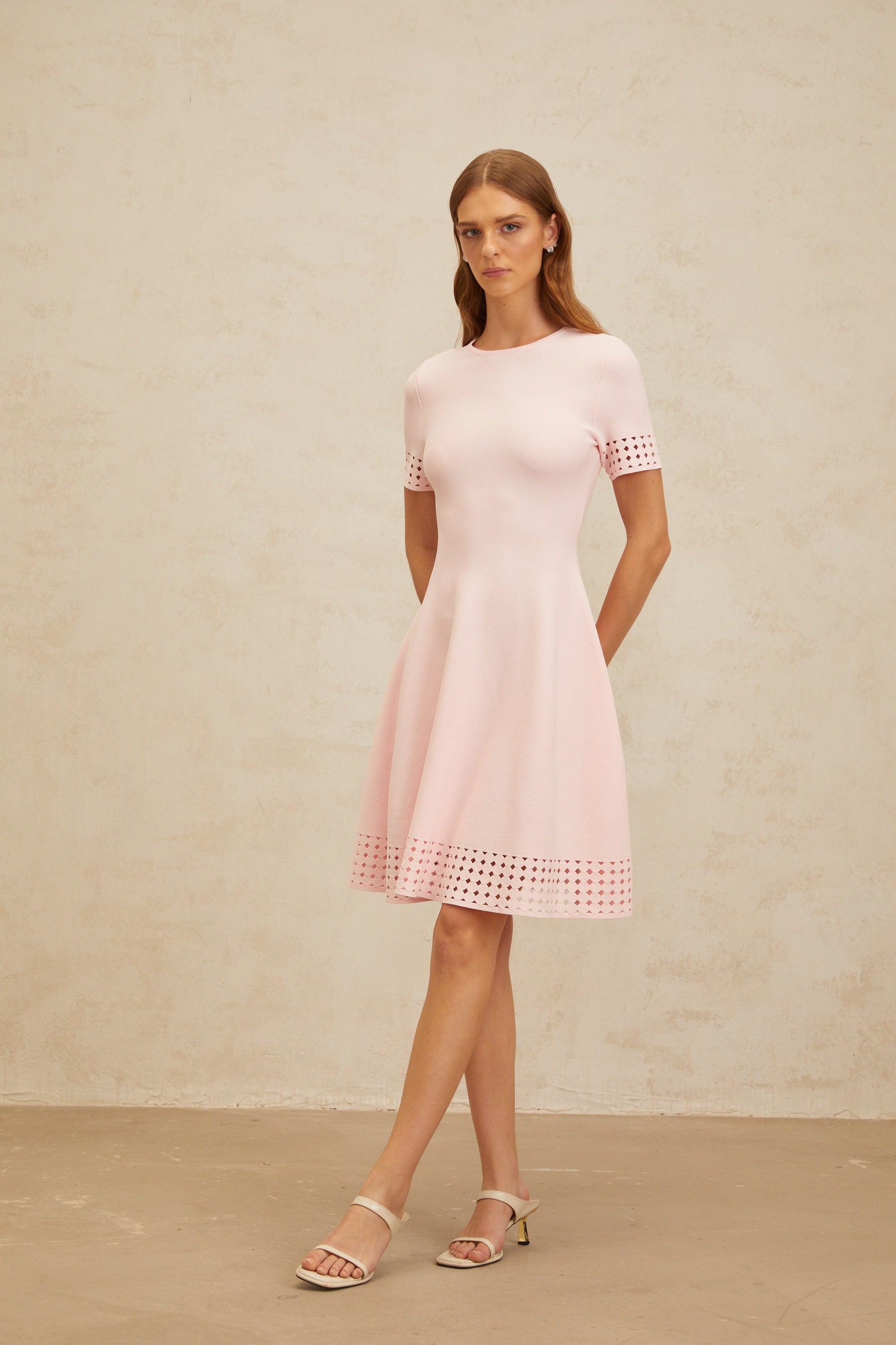 Isidore Pink Cut-Out Detail Knit Mini Dress