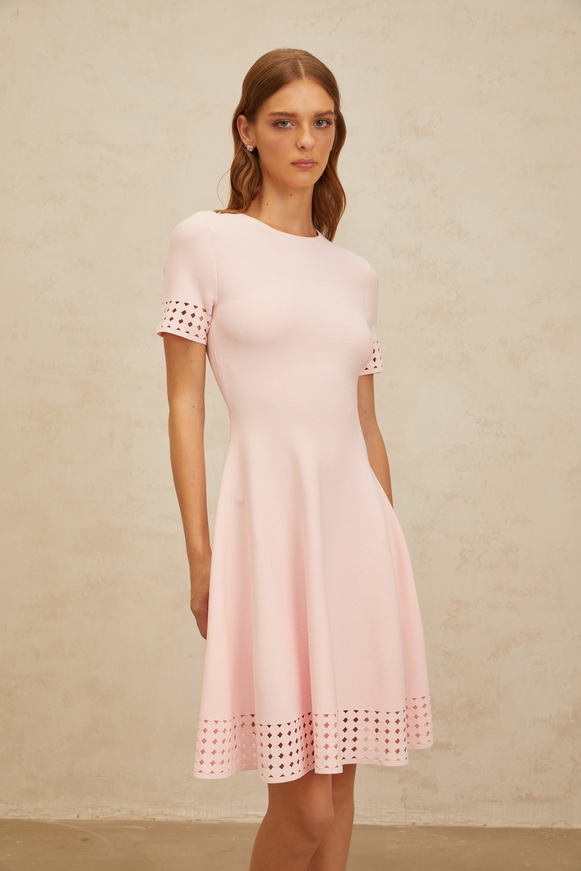 Isidore Pink Cut-Out Detail Knit Mini Dress