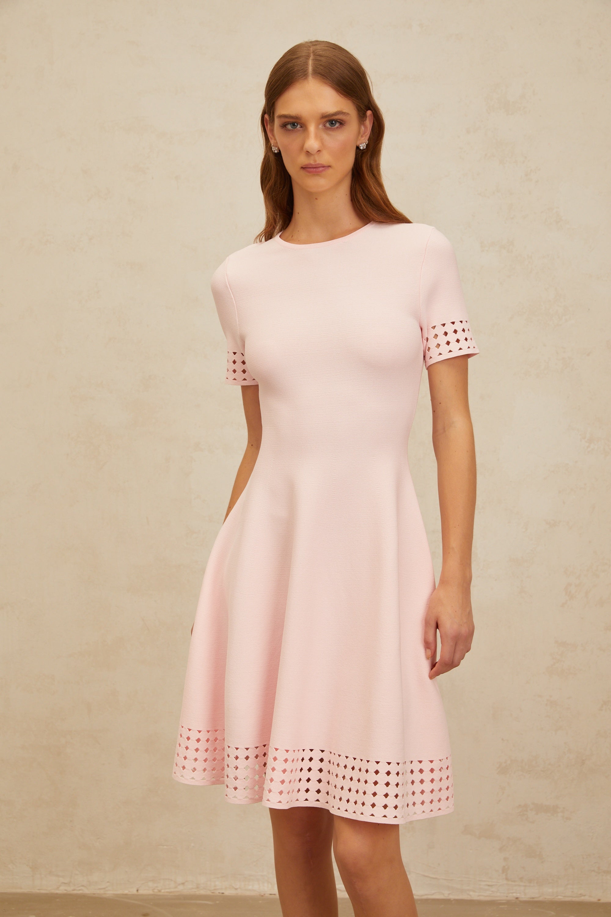 Isidore Pink Cut-Out Detail Knit Mini Dress