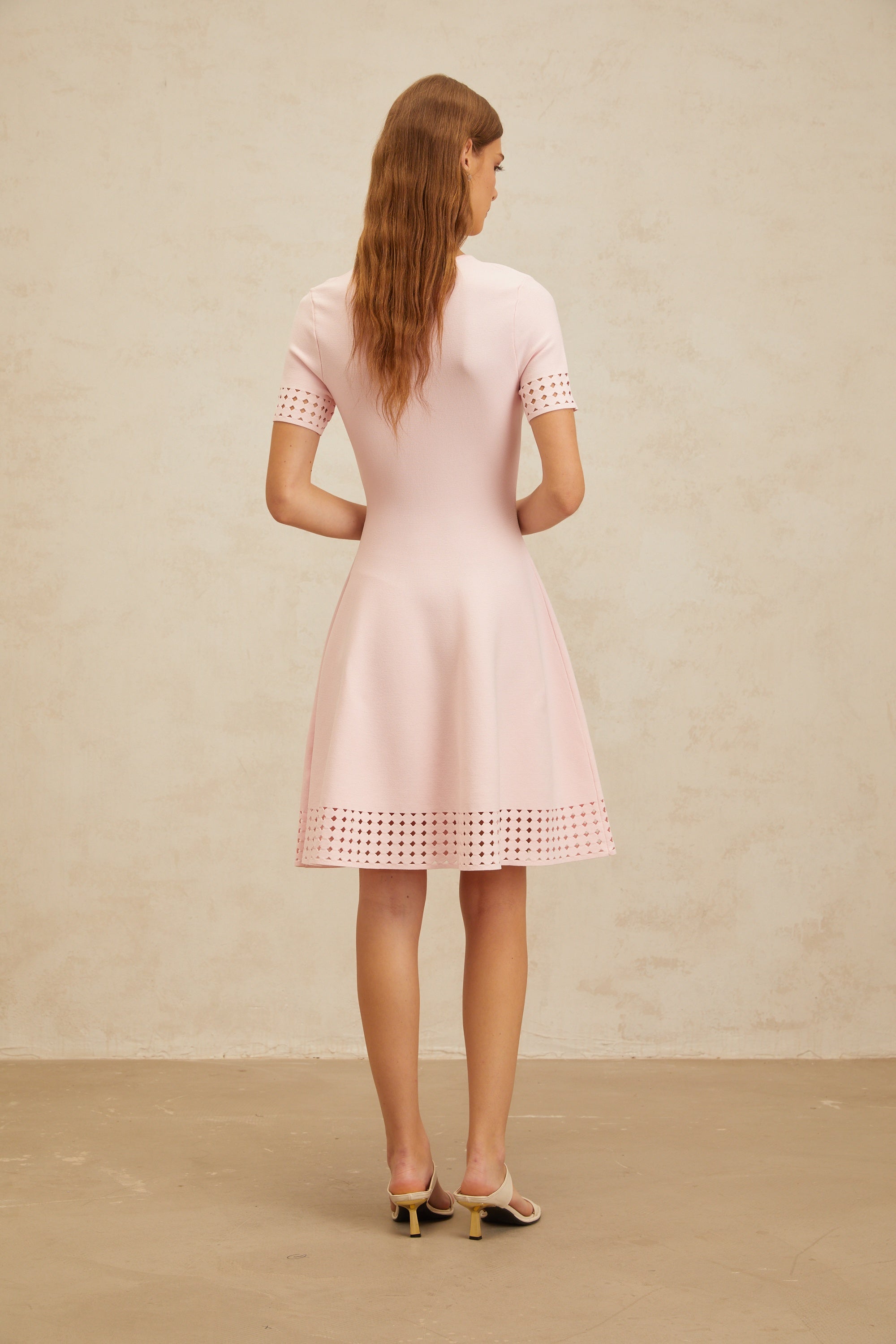 Isidore Pink Cut-Out Detail Knit Mini Dress