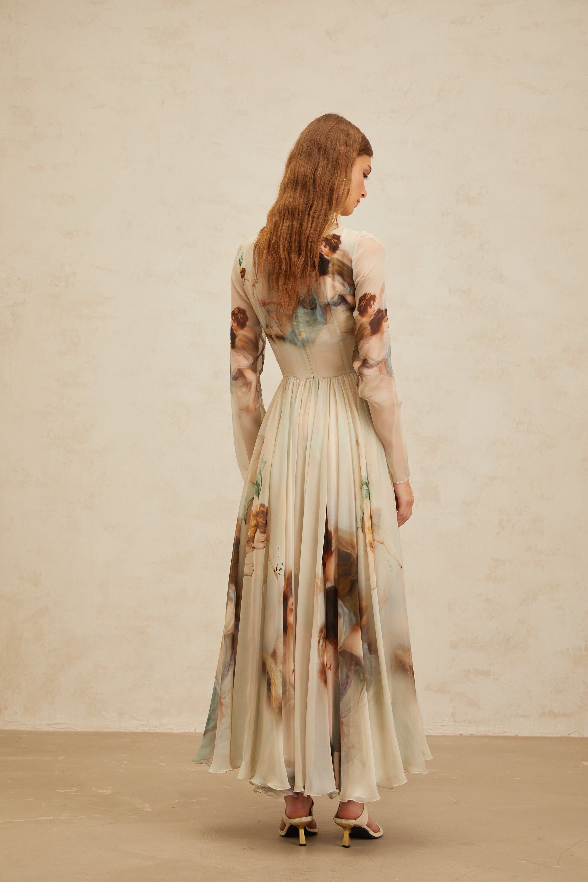 Manon Green Graphic Print Silk Maxi Dress
