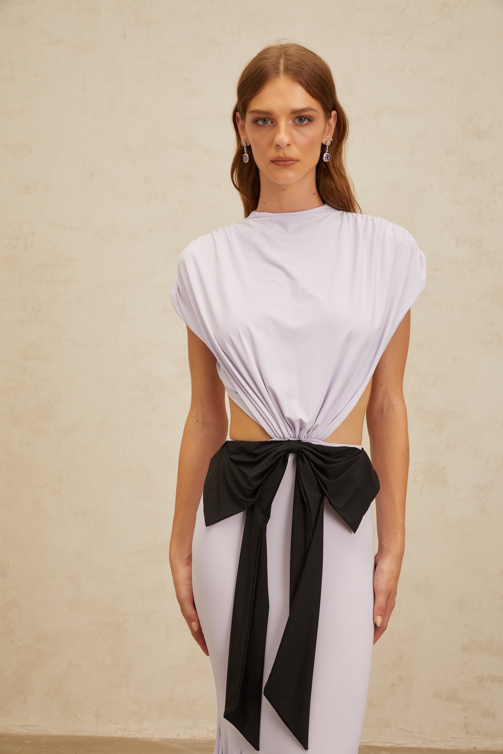 Manon Purple Bowknot Cut-Out Maxi Dress