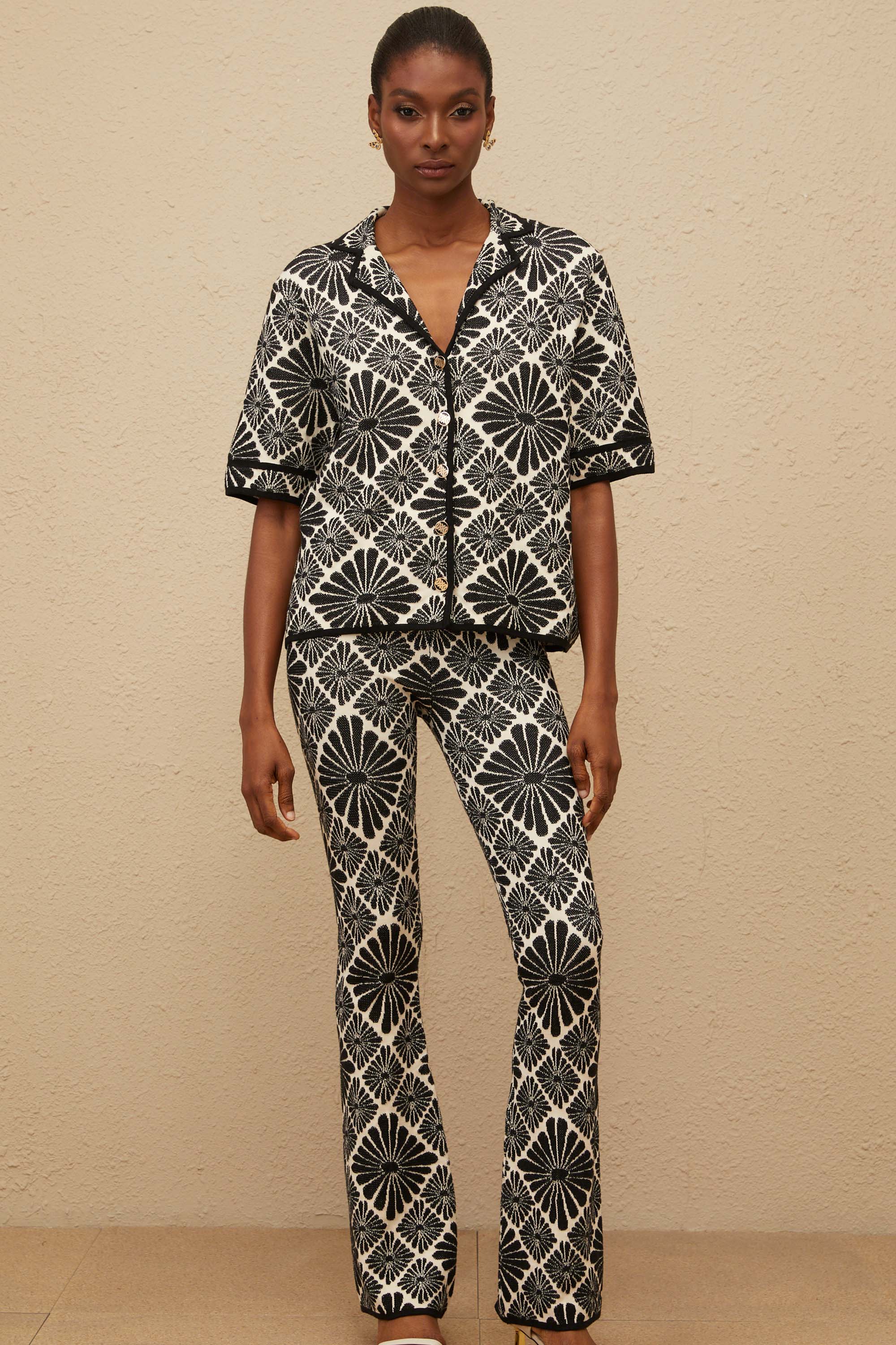 Calligraphiée Black Jacquard Knit Co-ord Set