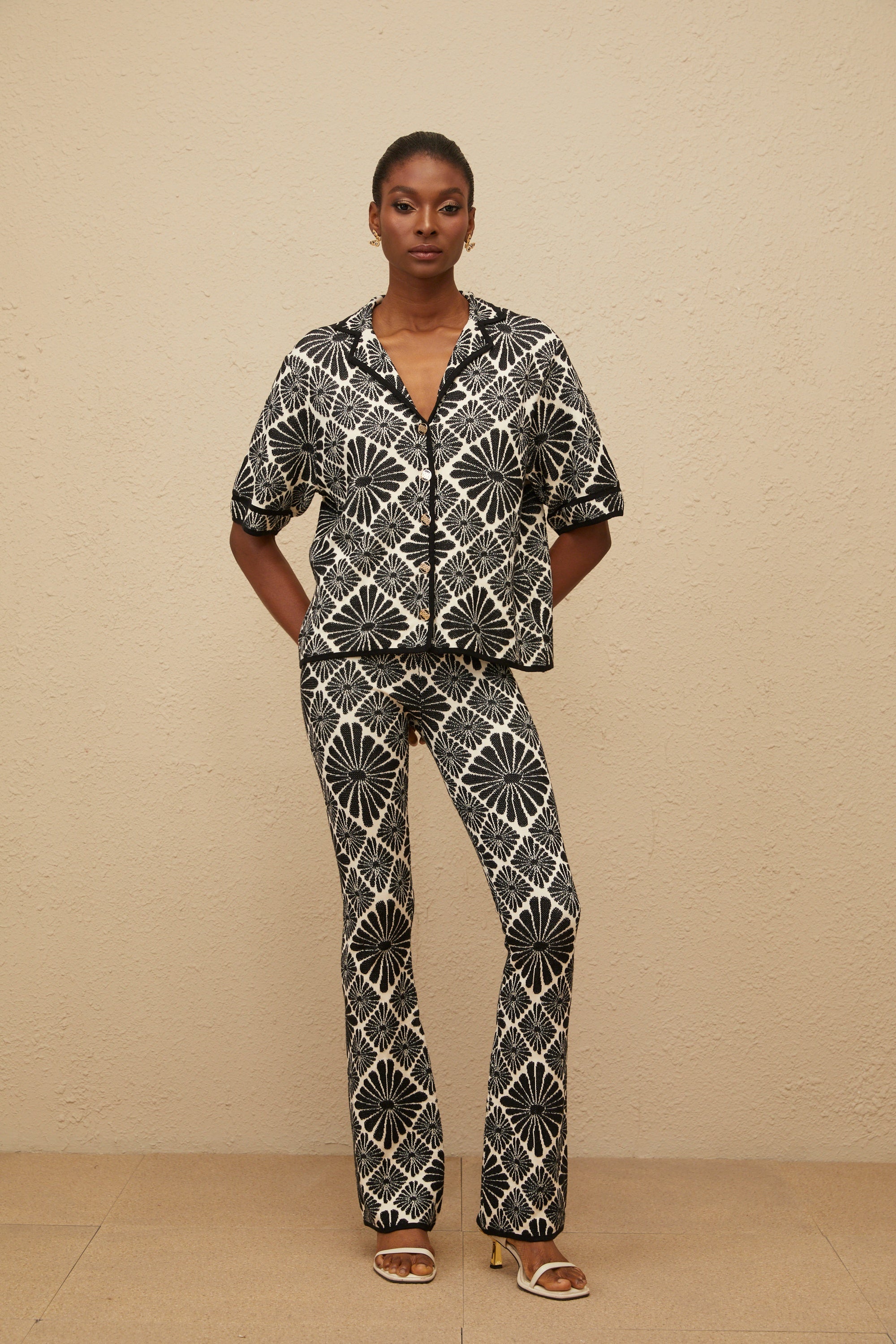 Calligraphiée Black Jacquard Knit Co-ord Set