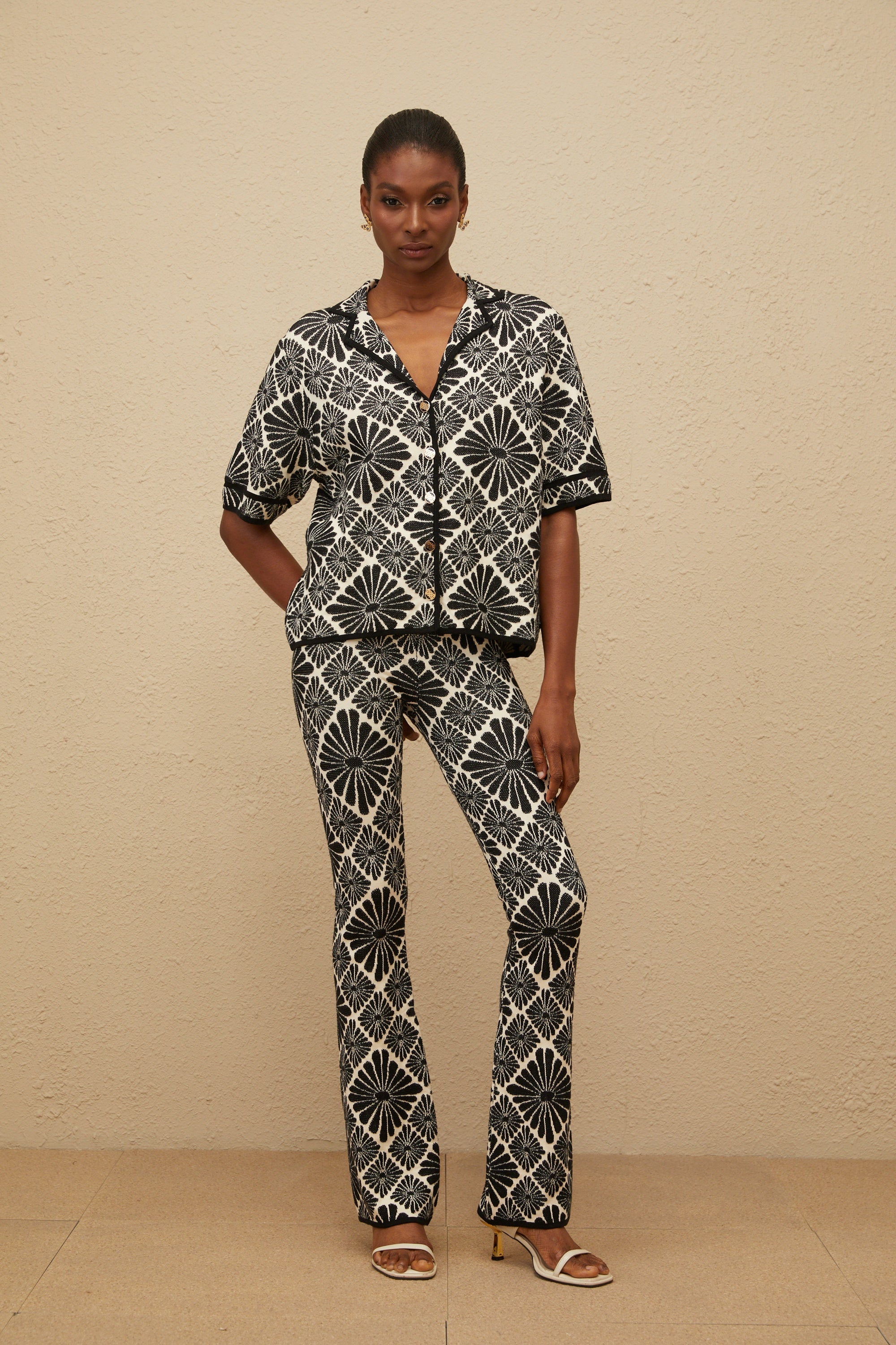 Calligraphiée Black Jacquard Knit Co-ord Set