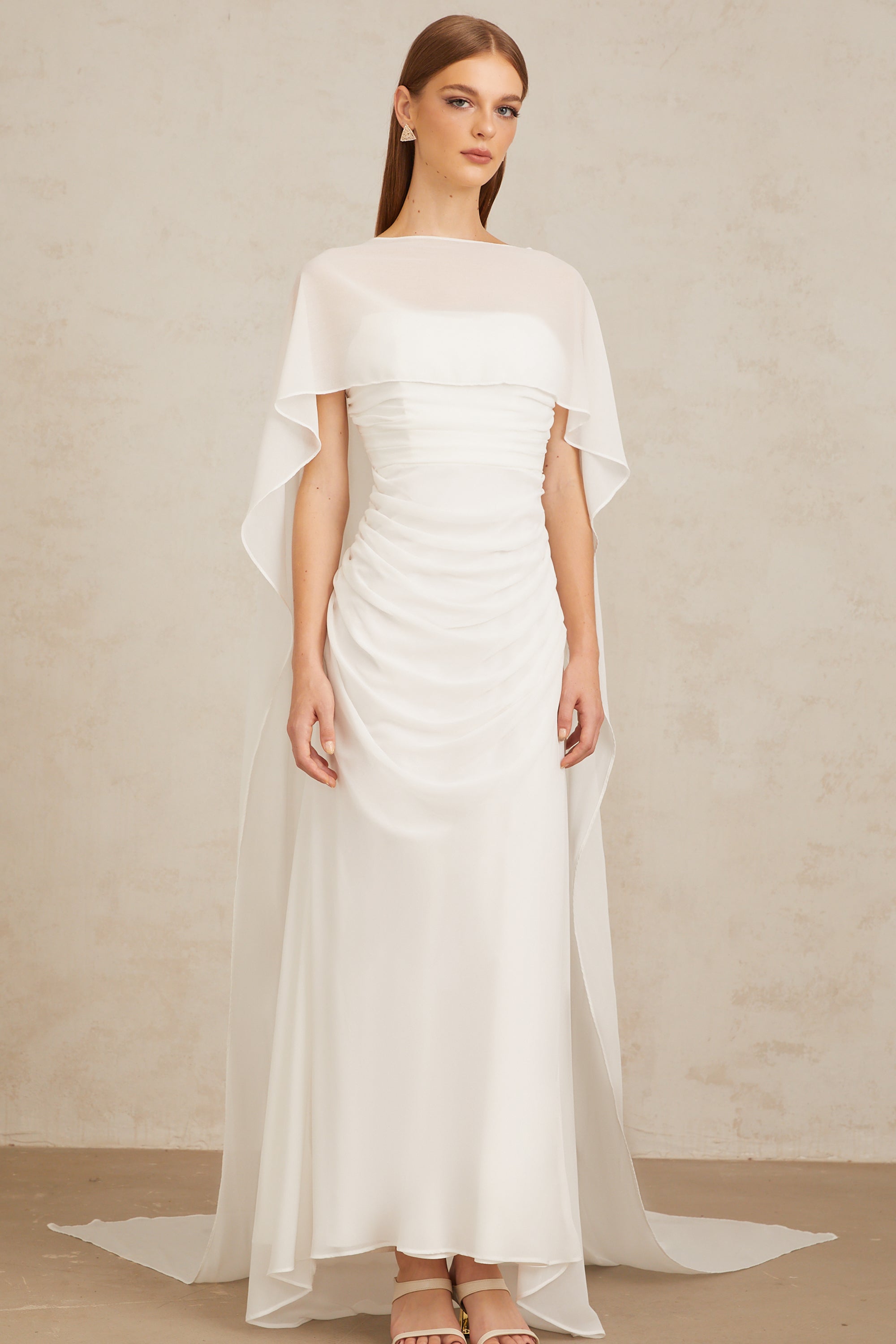 Léonie White Tulle Cape & Dress Set (Final Sale-US Only)