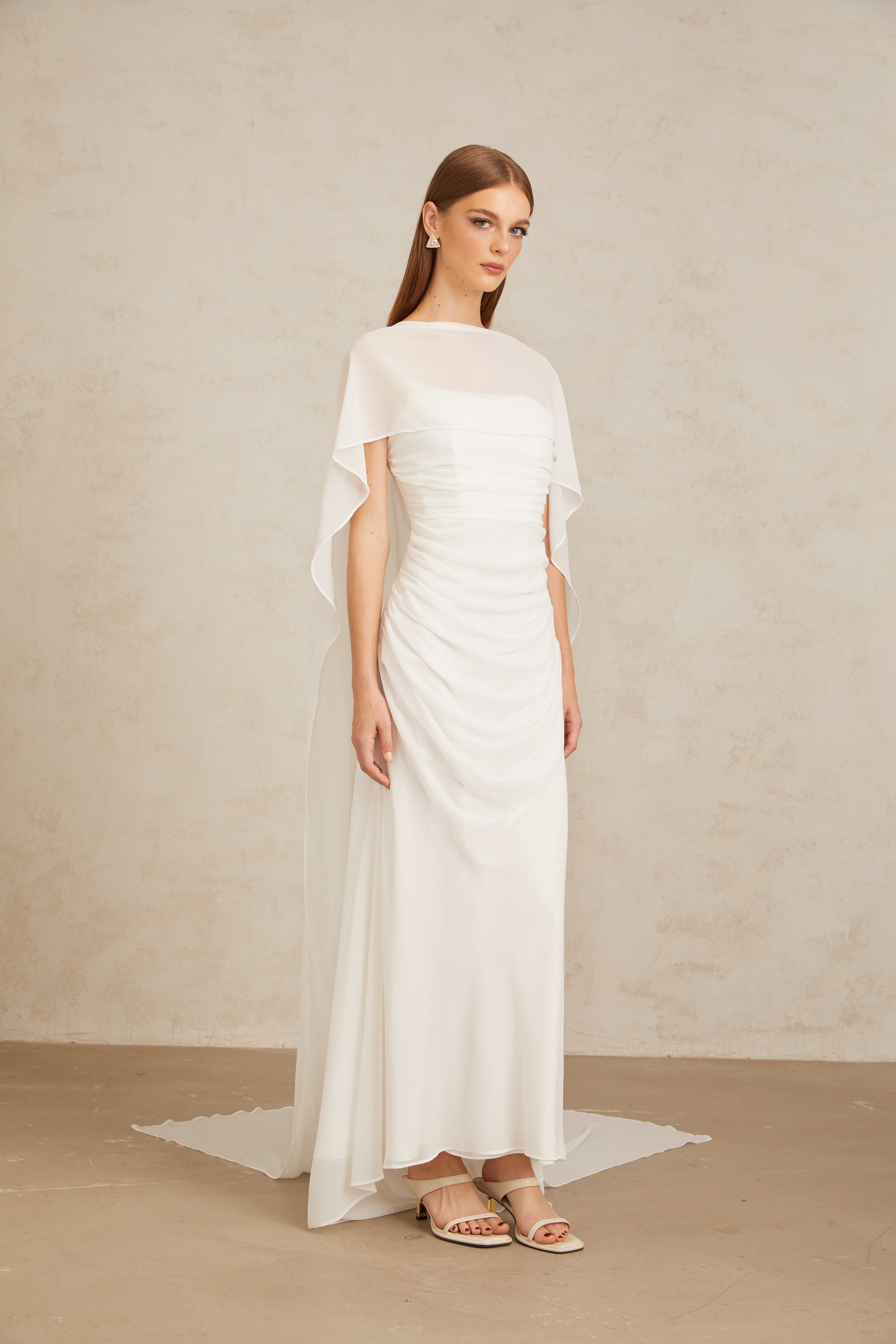 Léonie White Tulle Cape & Dress Set (Final Sale-US Only)