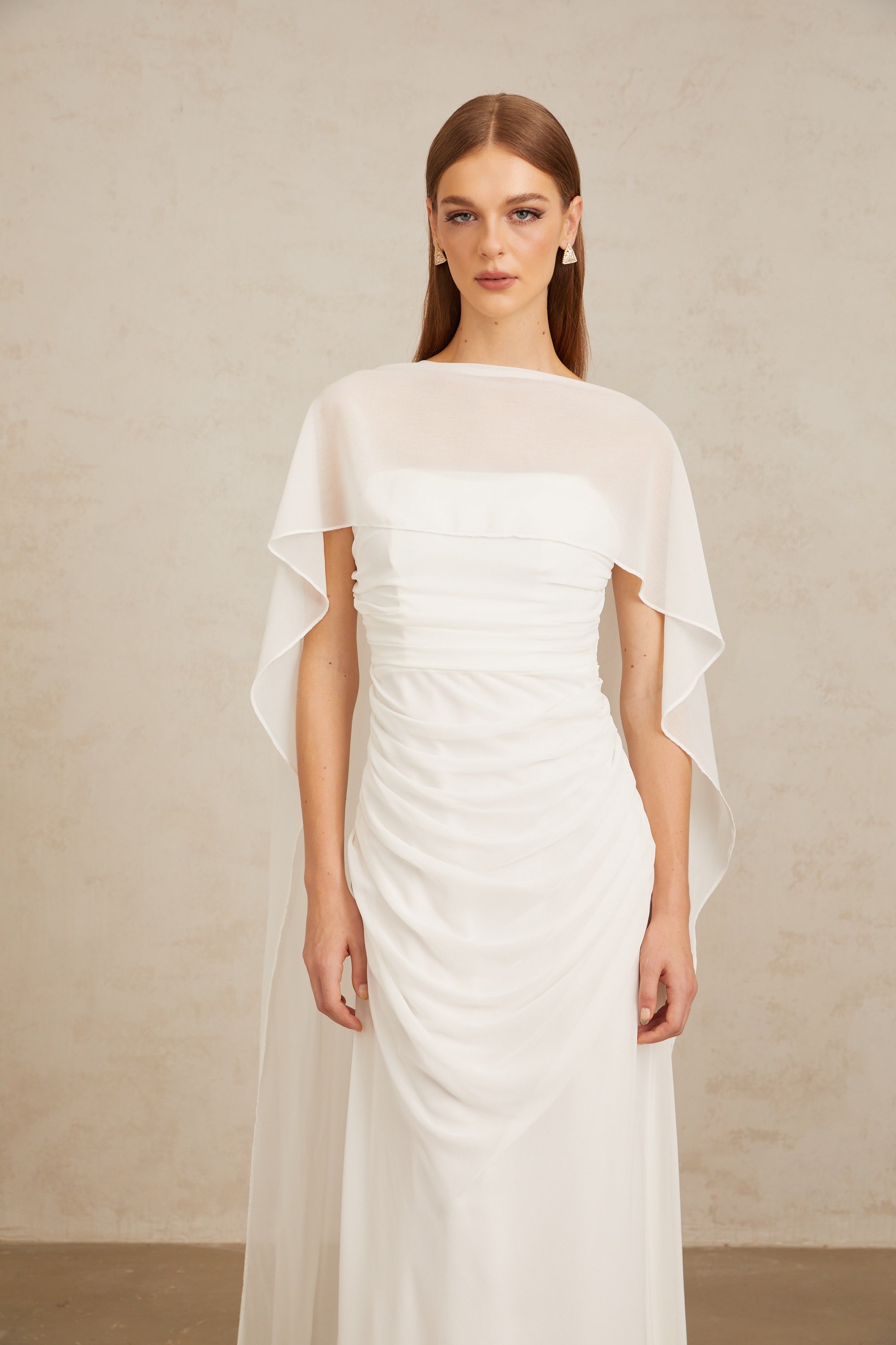 Léonie White Tulle Cape & Dress Set (Final Sale-US Only)