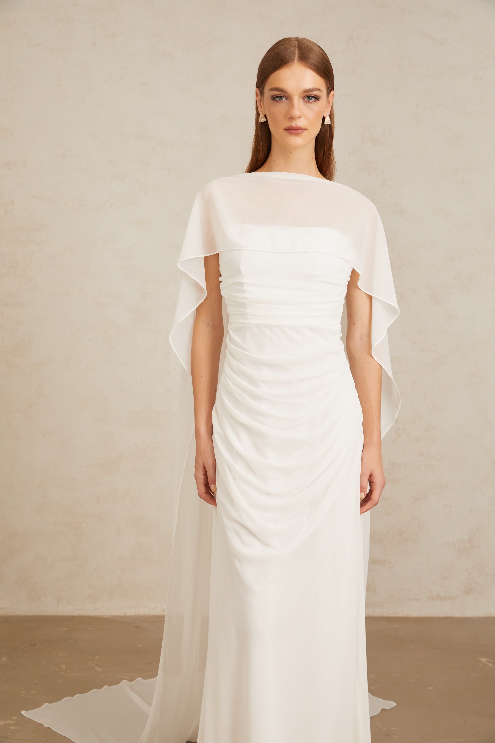 Léonie White Tulle Cape & Dress Set (Final Sale-US Only)
