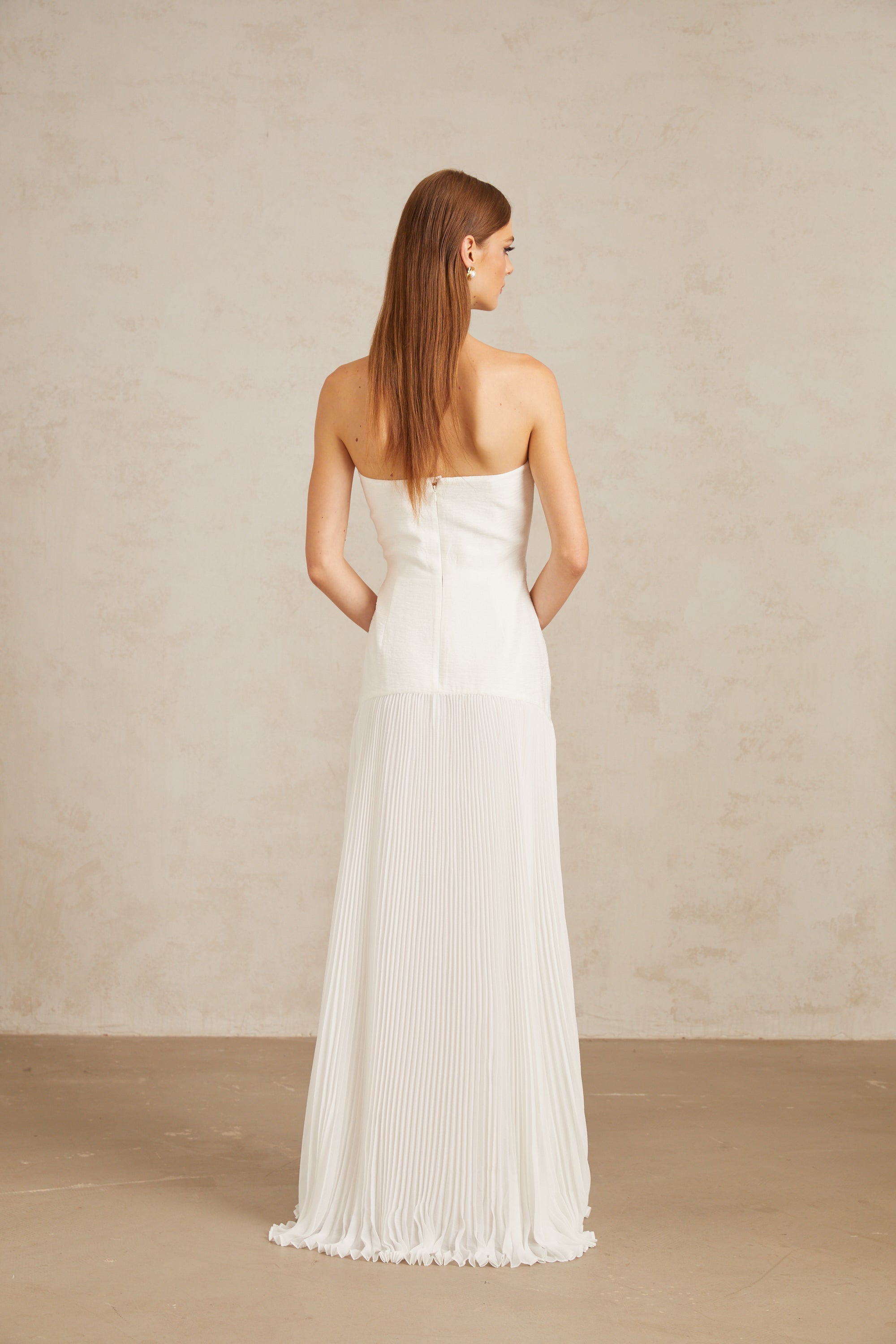 Helena White Off-Shoulder Tulle Panel Maxi Gown
