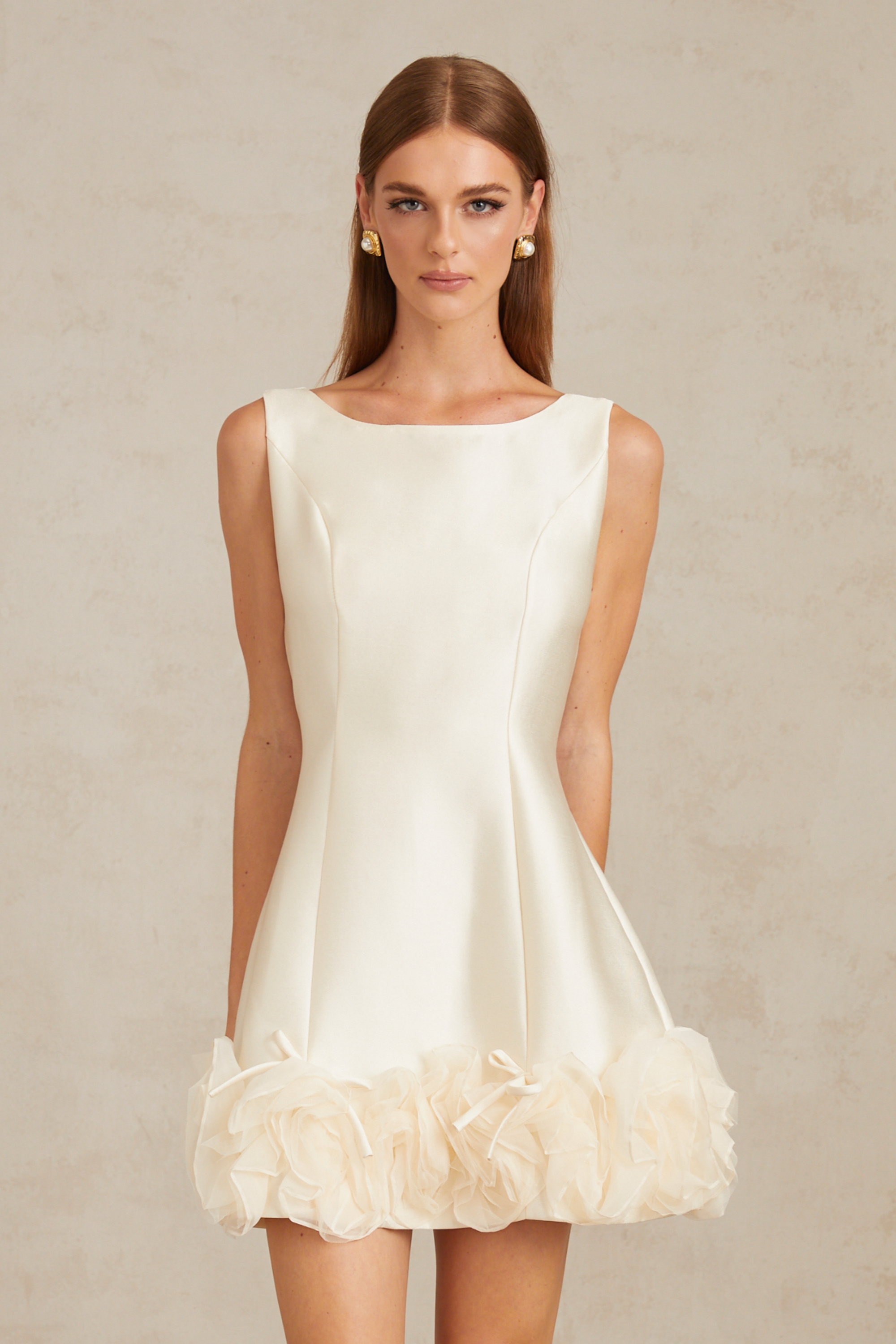Caméo Cream White Tulle Panel Floral Mini Dress (Final Sale-US Only)