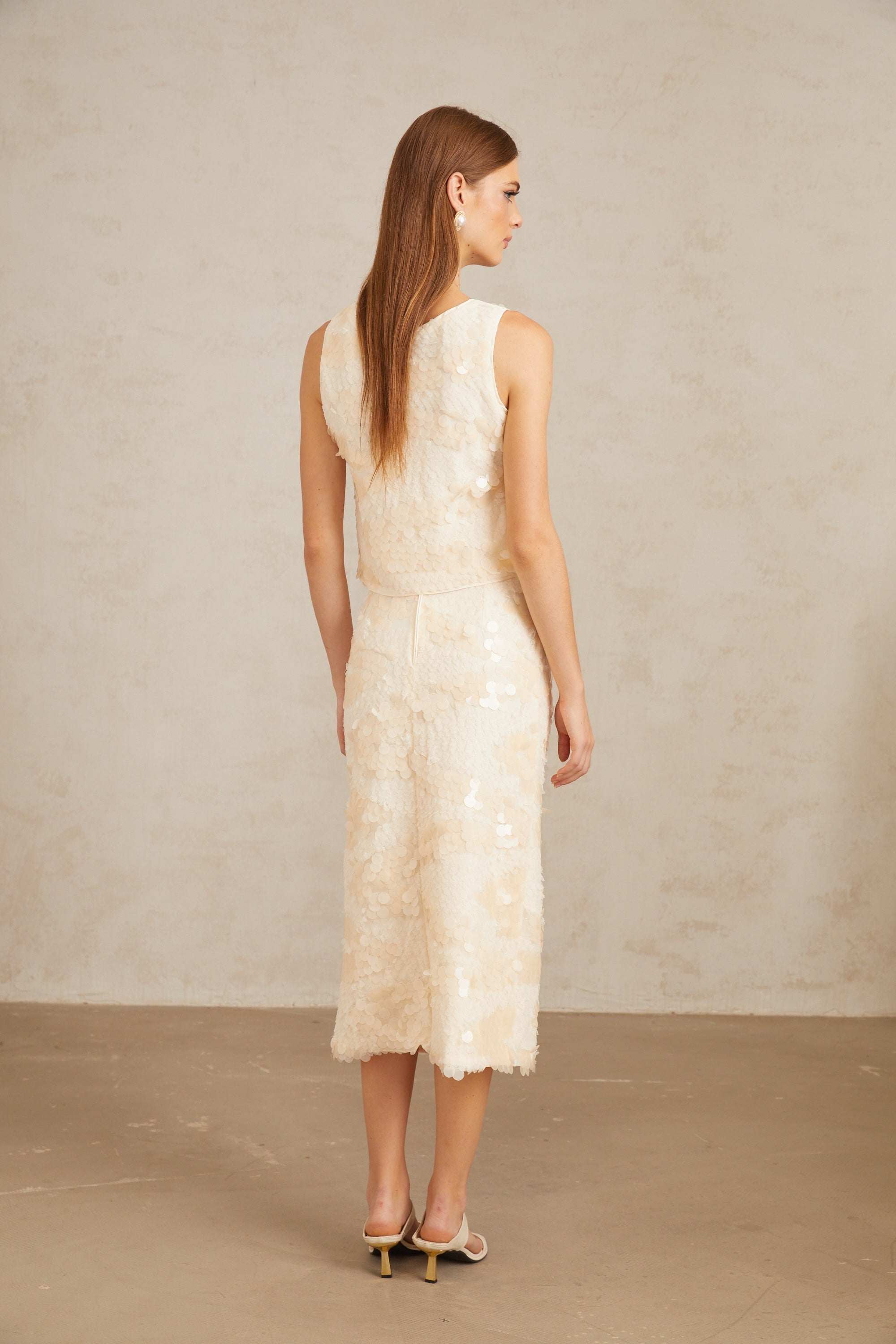 Maisie Textured Embellished Sequin Top & Skirt Co-ord