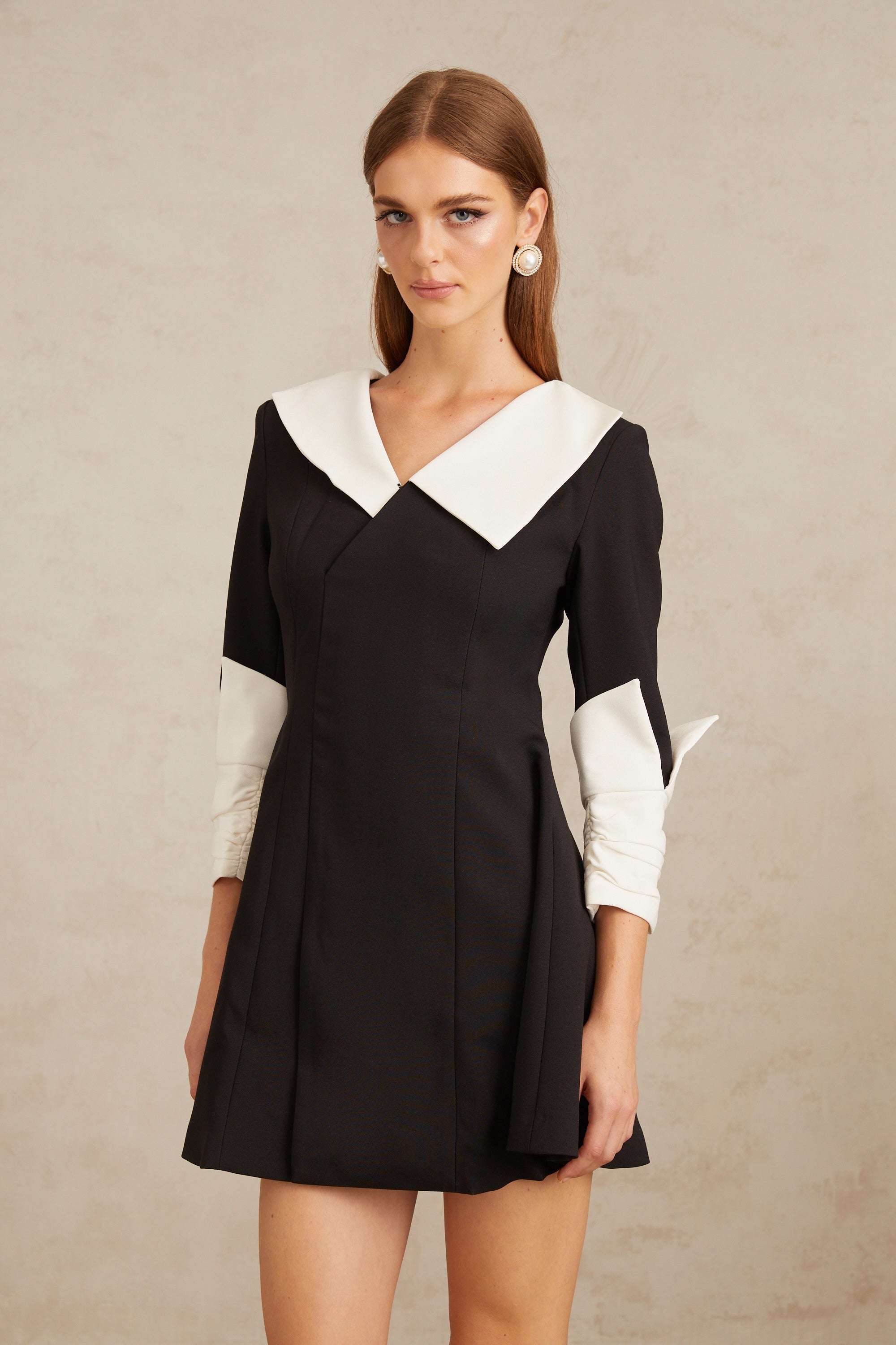 Carine Color Block Flared Mini Dress