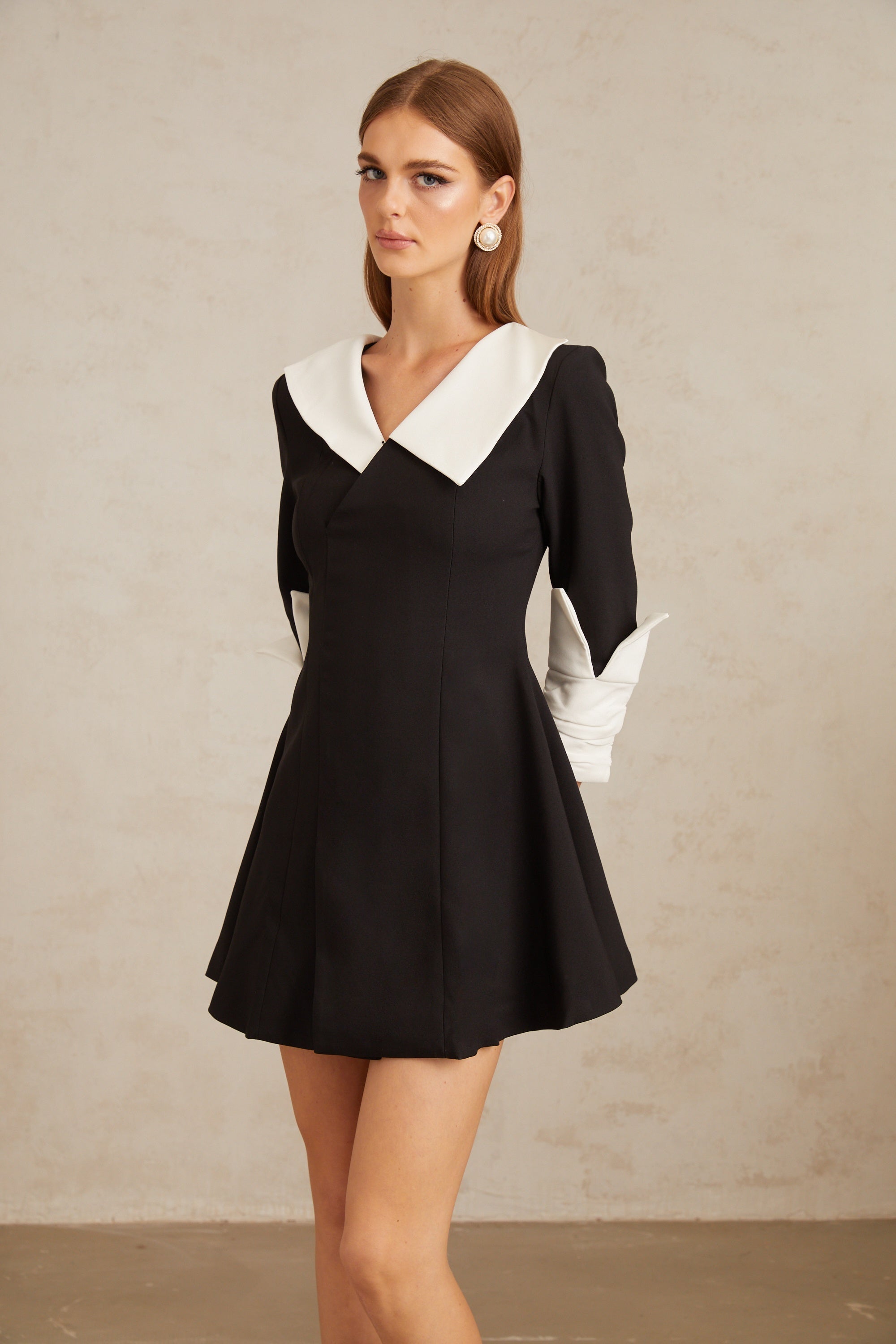 Carine Color Block Flared Mini Dress