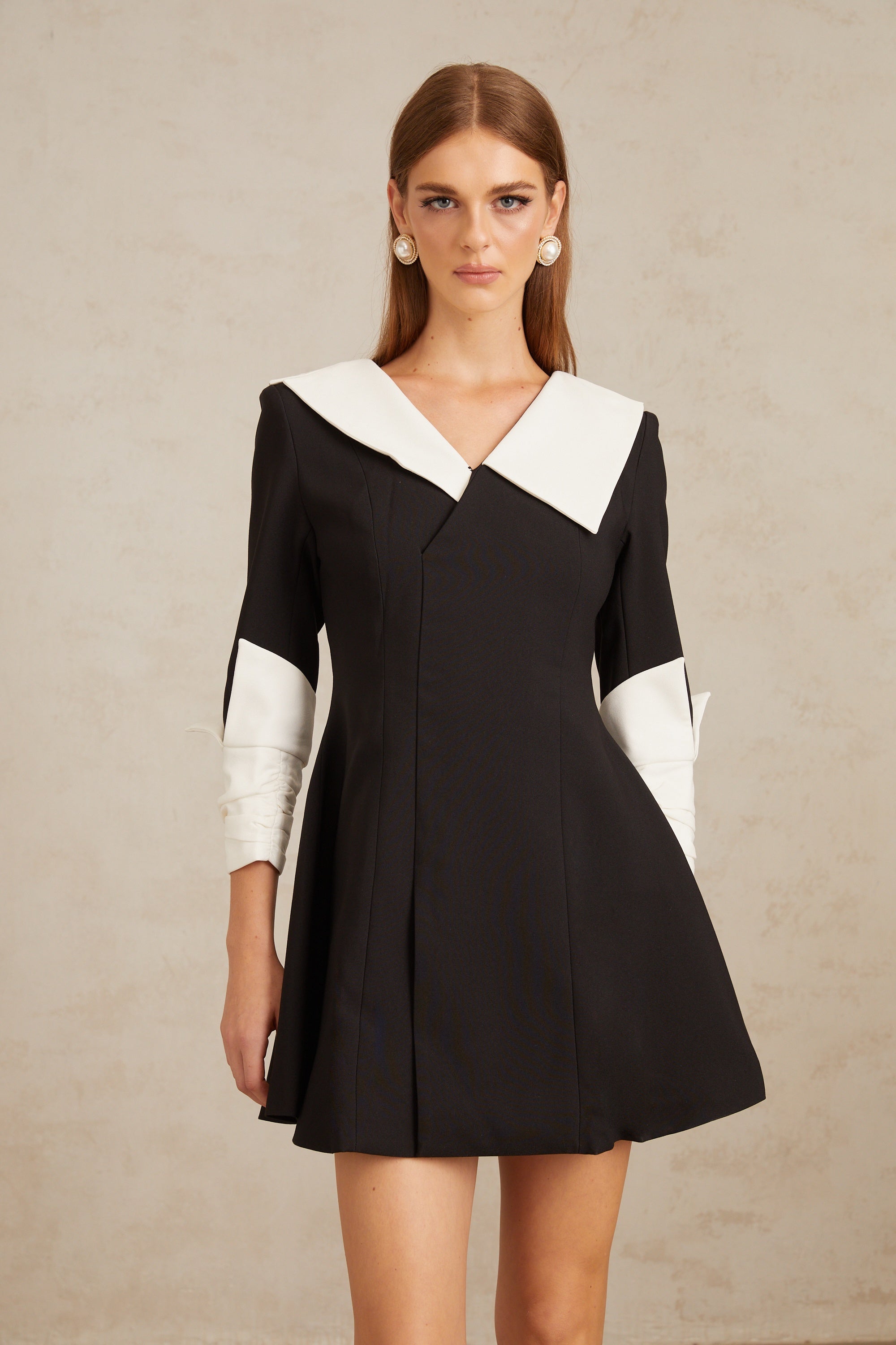 Carine Color Block Flared Mini Dress