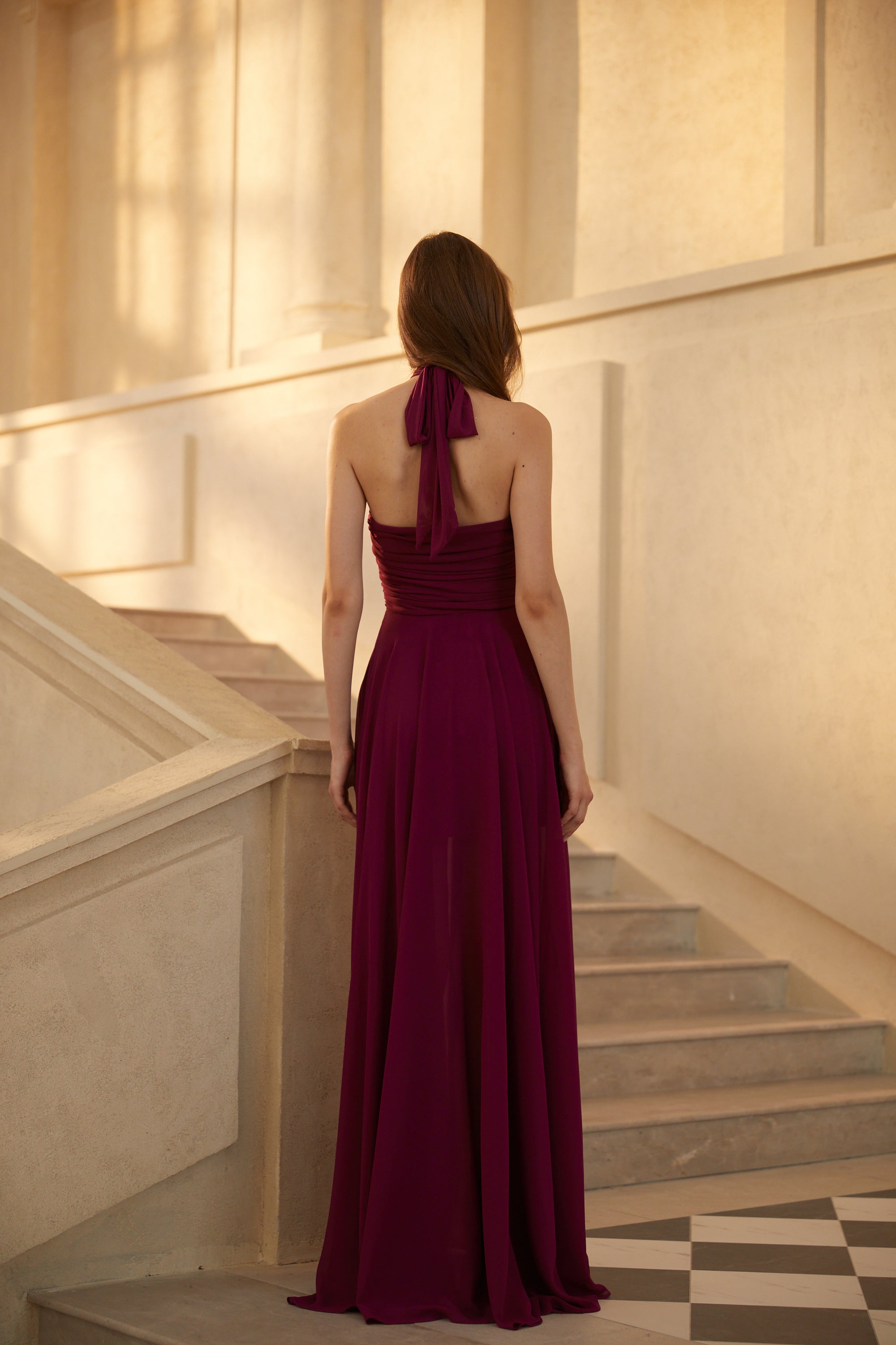 Kerstin Purple Ruched Maxi Dress