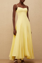 Sofie Yellow Pleated Maxi Dress (Final Sale)
