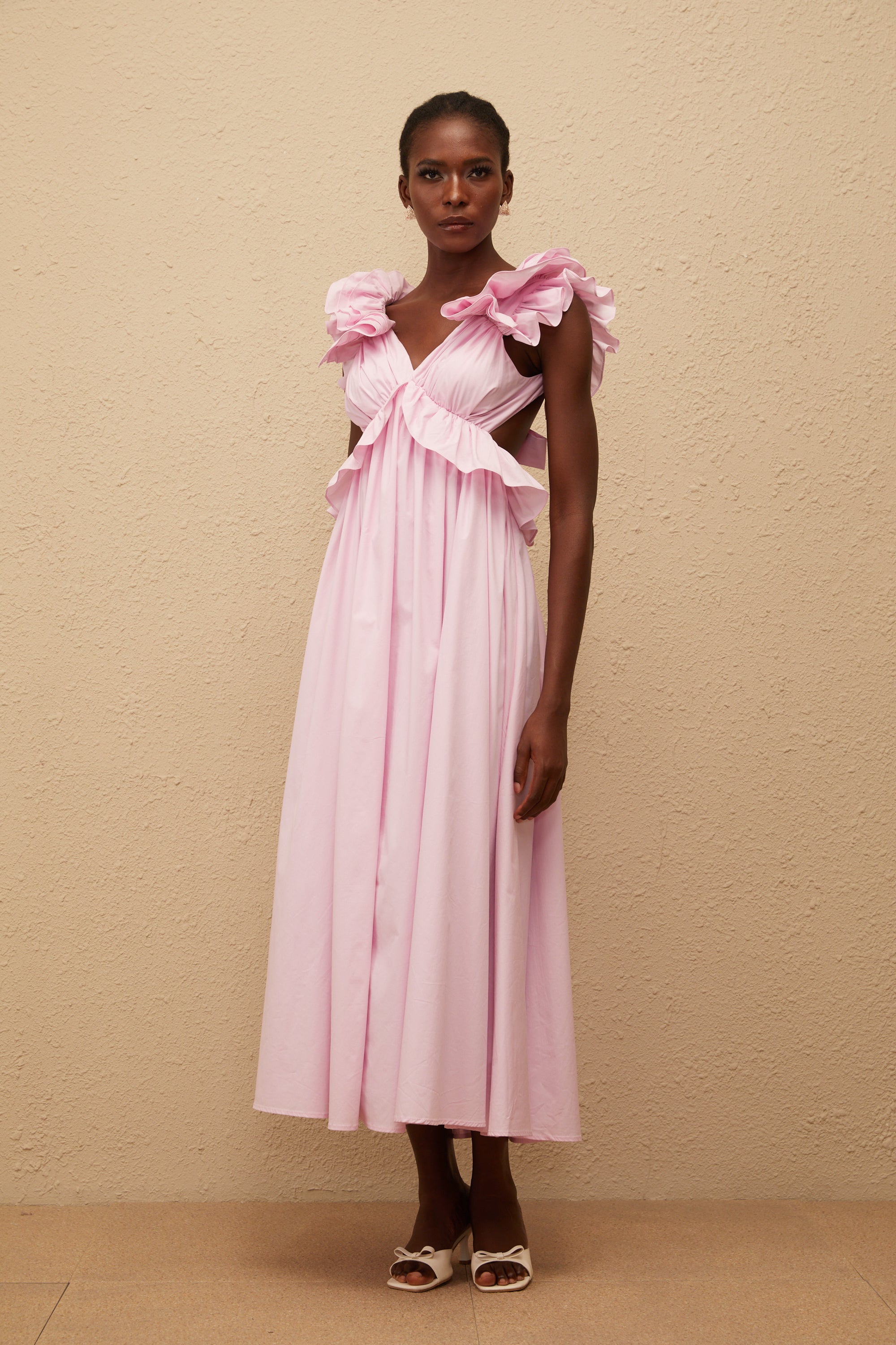 Adélaïde Pink Open Back Maxi Dress