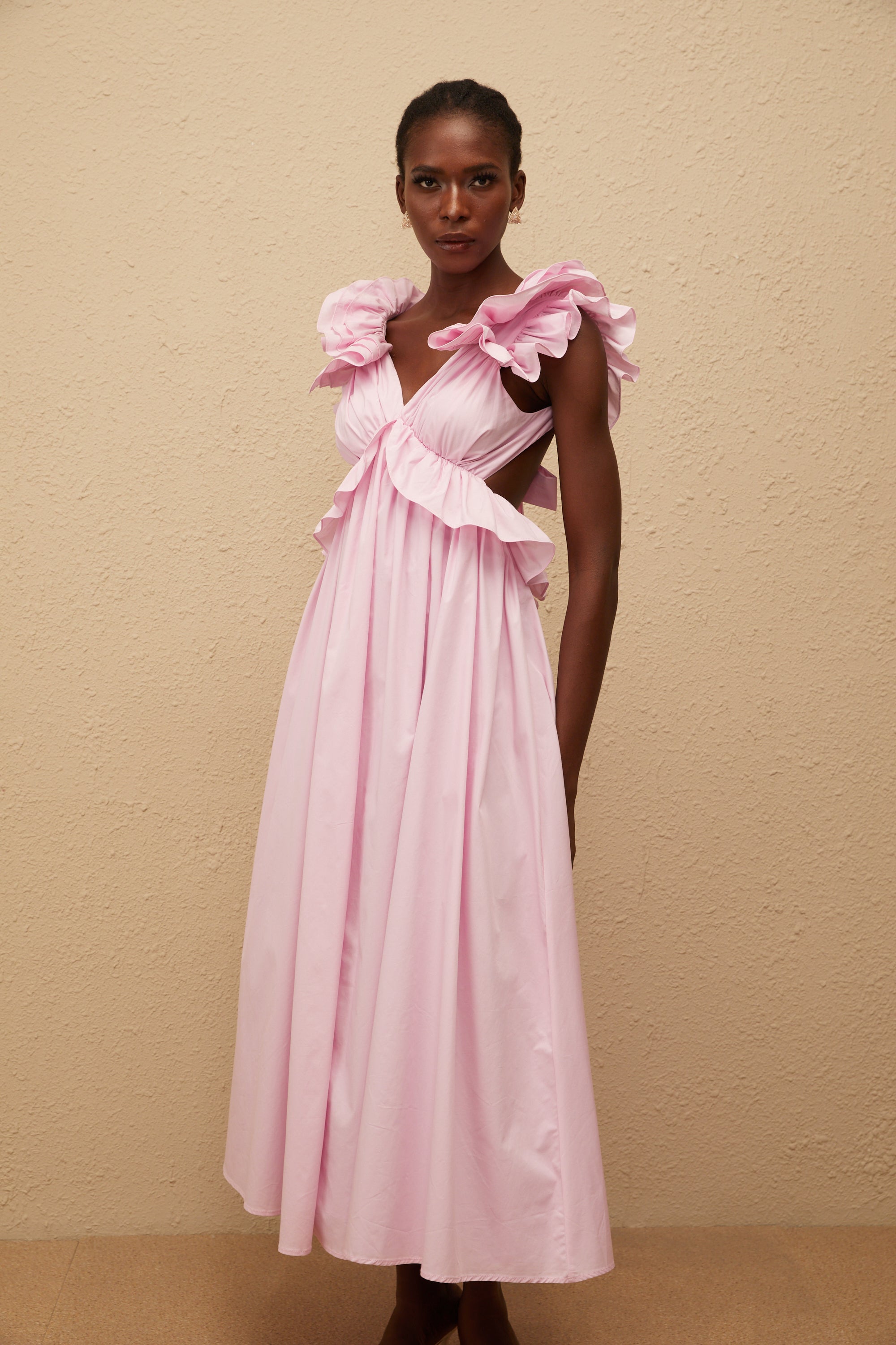 Adélaïde Pink Open Back Maxi Dress