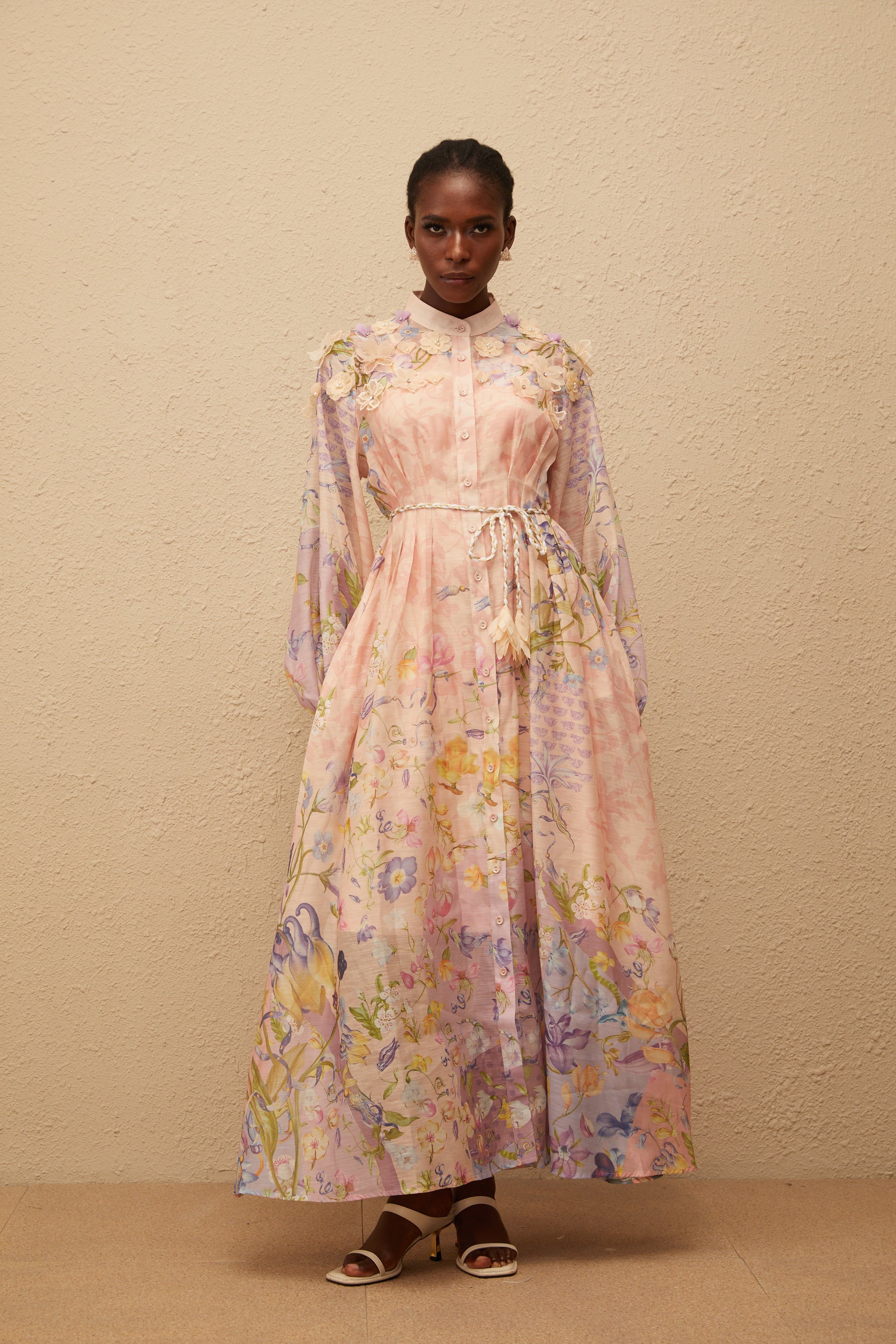 Delphine Pink Floral Print Maxi Dress (Final Sale-US Only)