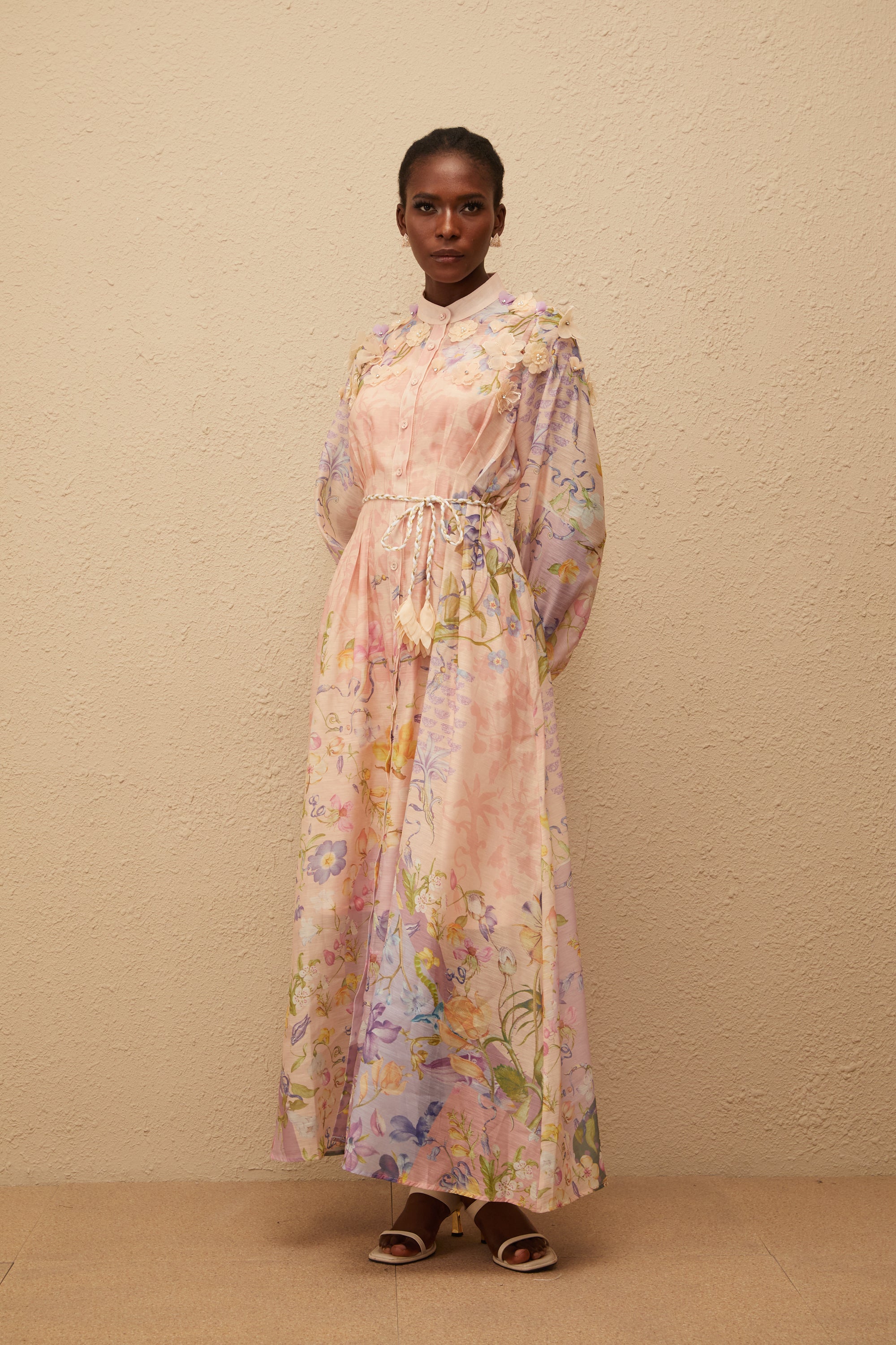Delphine Pink Floral Print Maxi Dress (Final Sale-US Only)