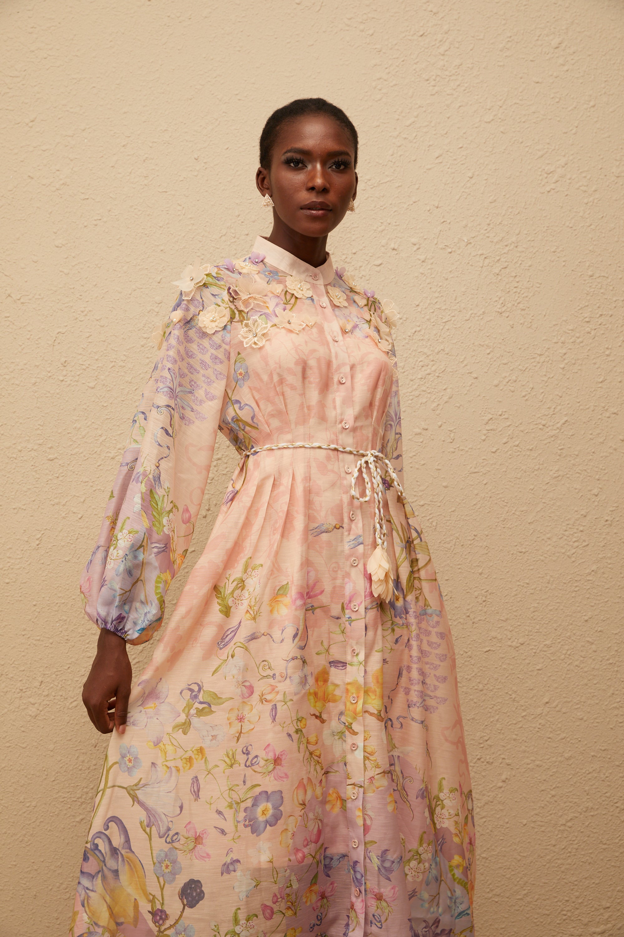 Delphine Pink Floral Print Maxi Dress (Final Sale-US Only)