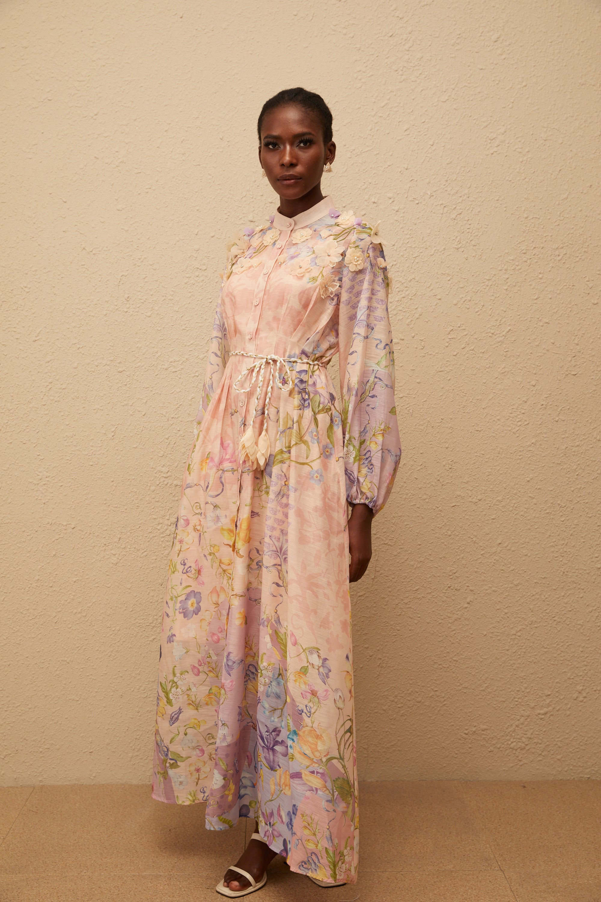 Delphine Pink Floral Print Maxi Dress (Final Sale-US Only)