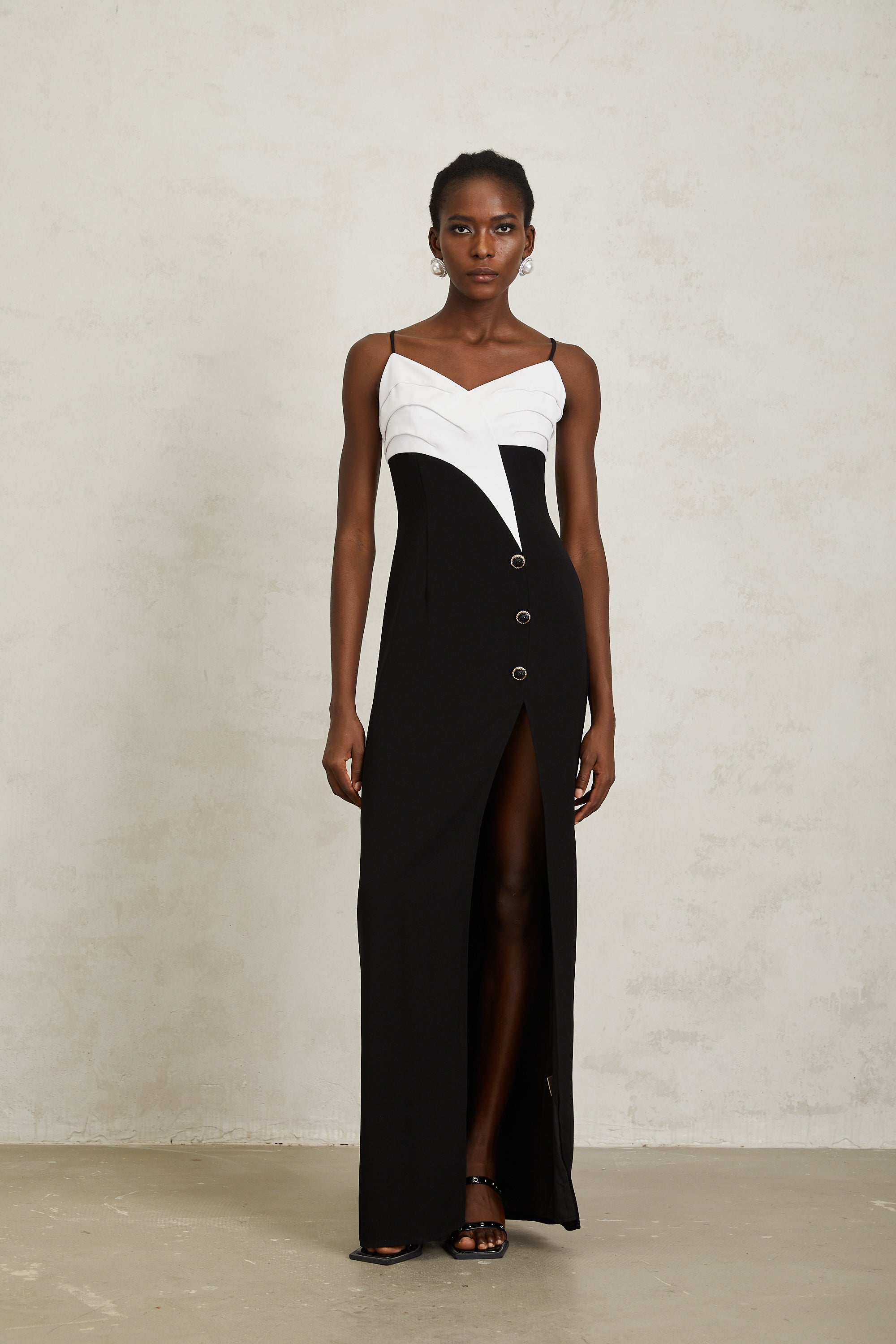 Estefanía Color Block High Slit Maxi Dress