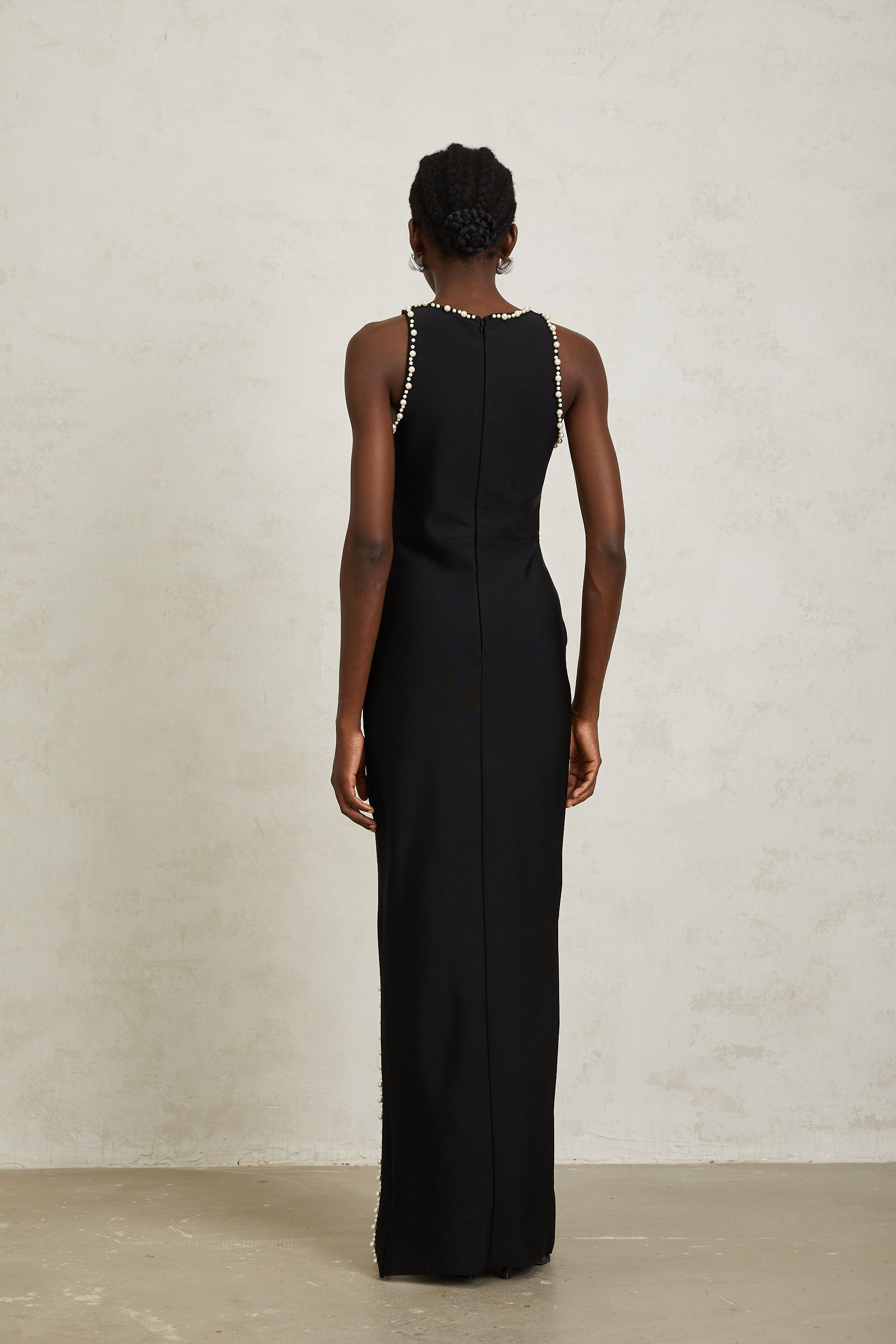 Carla Black Motif Embellished Maxi Dress