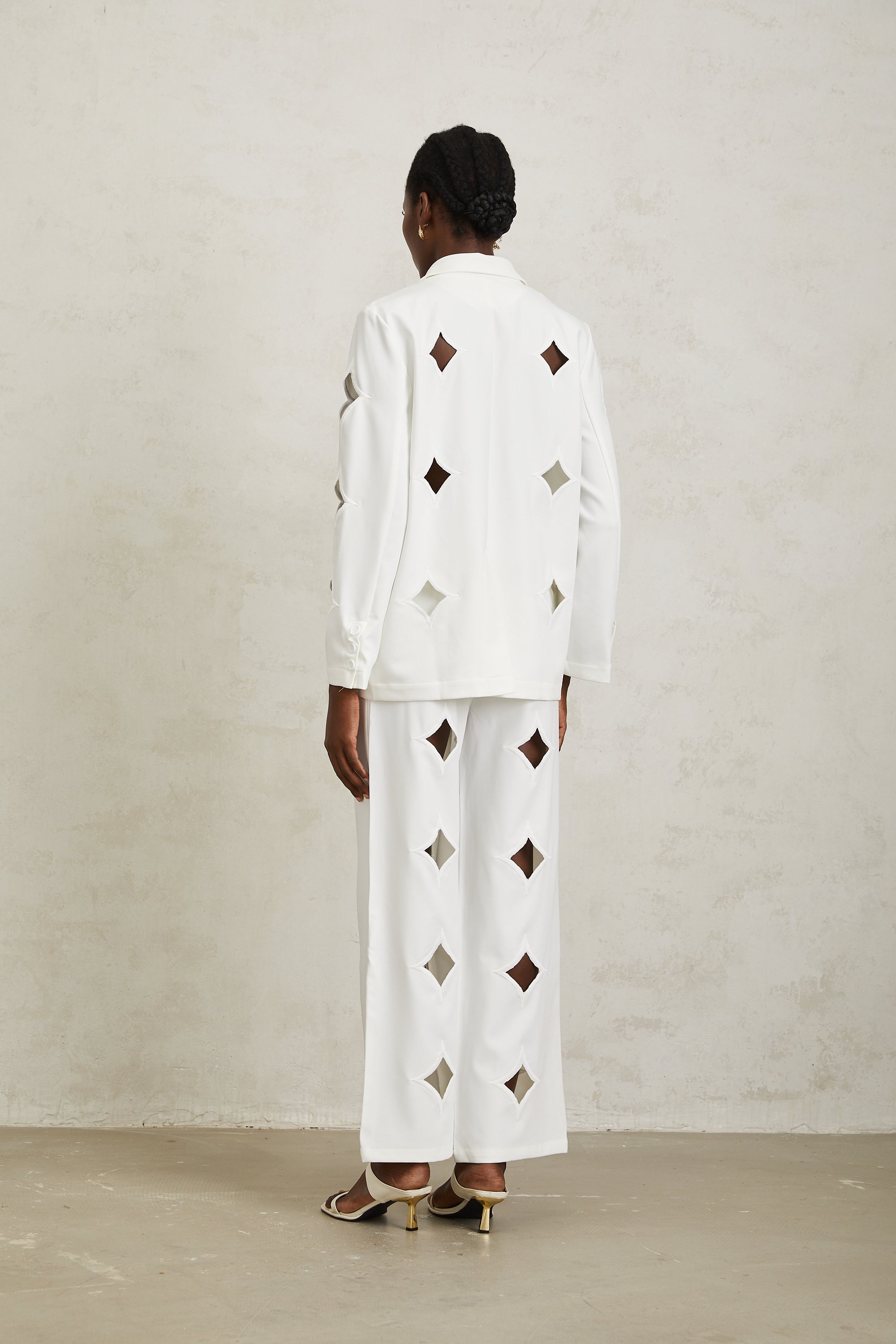 Victoria White Star Shaped Cut Out Matching Set